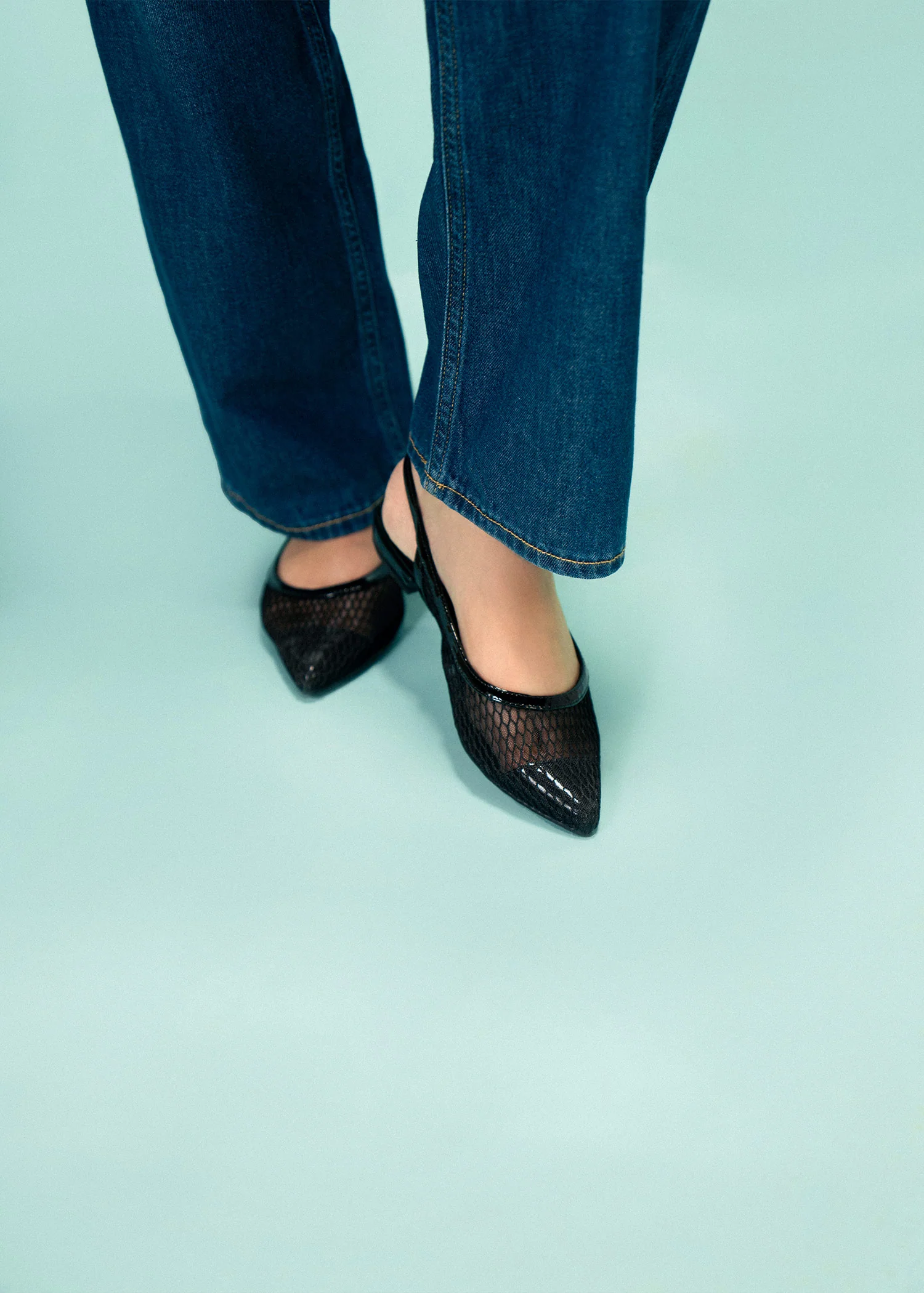 Mesh slingback flats- R25SS00294 - Image 3