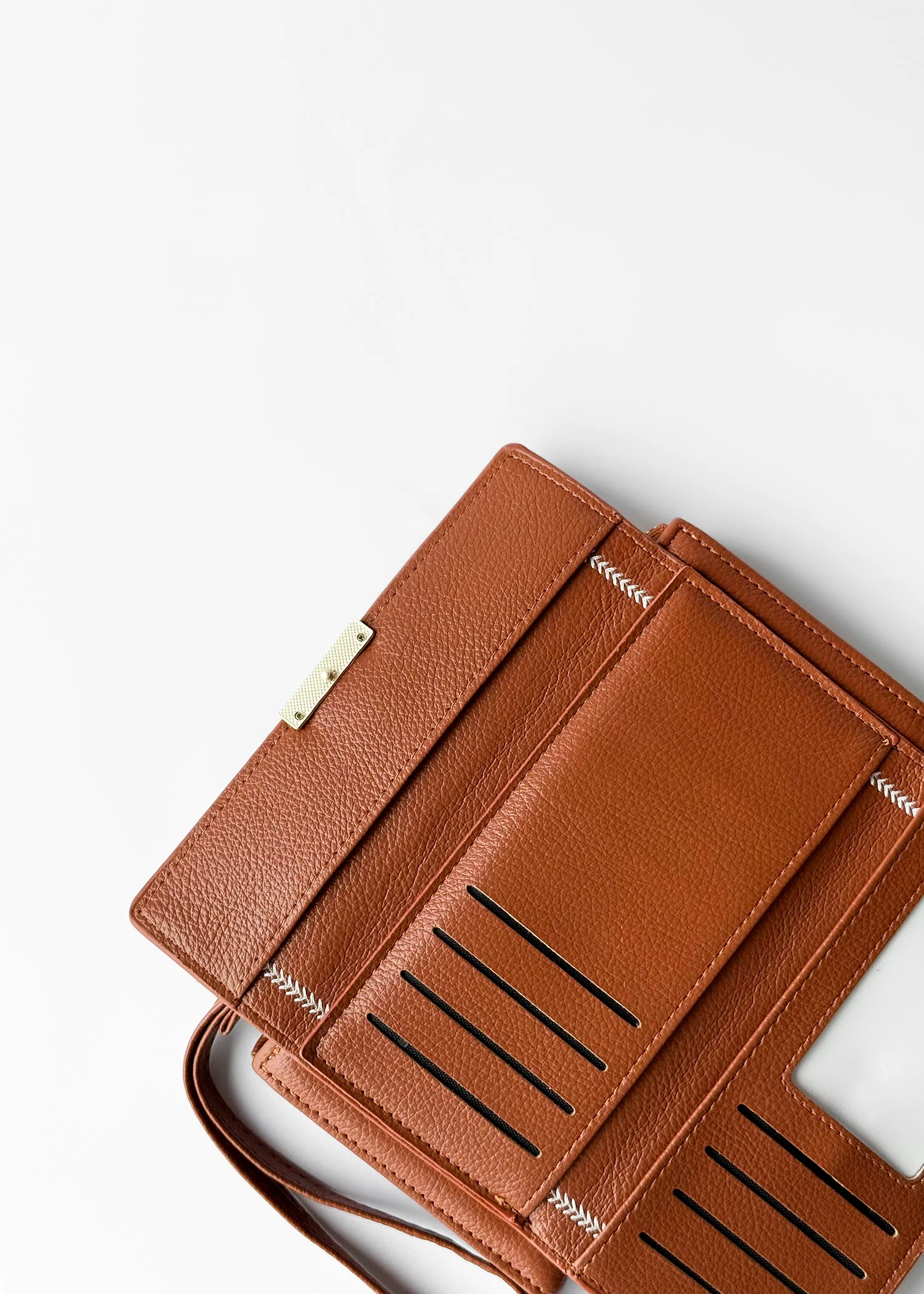 Stitched Flap Wallet with Wristlet- 6307-KOA-S25 - Image 2
