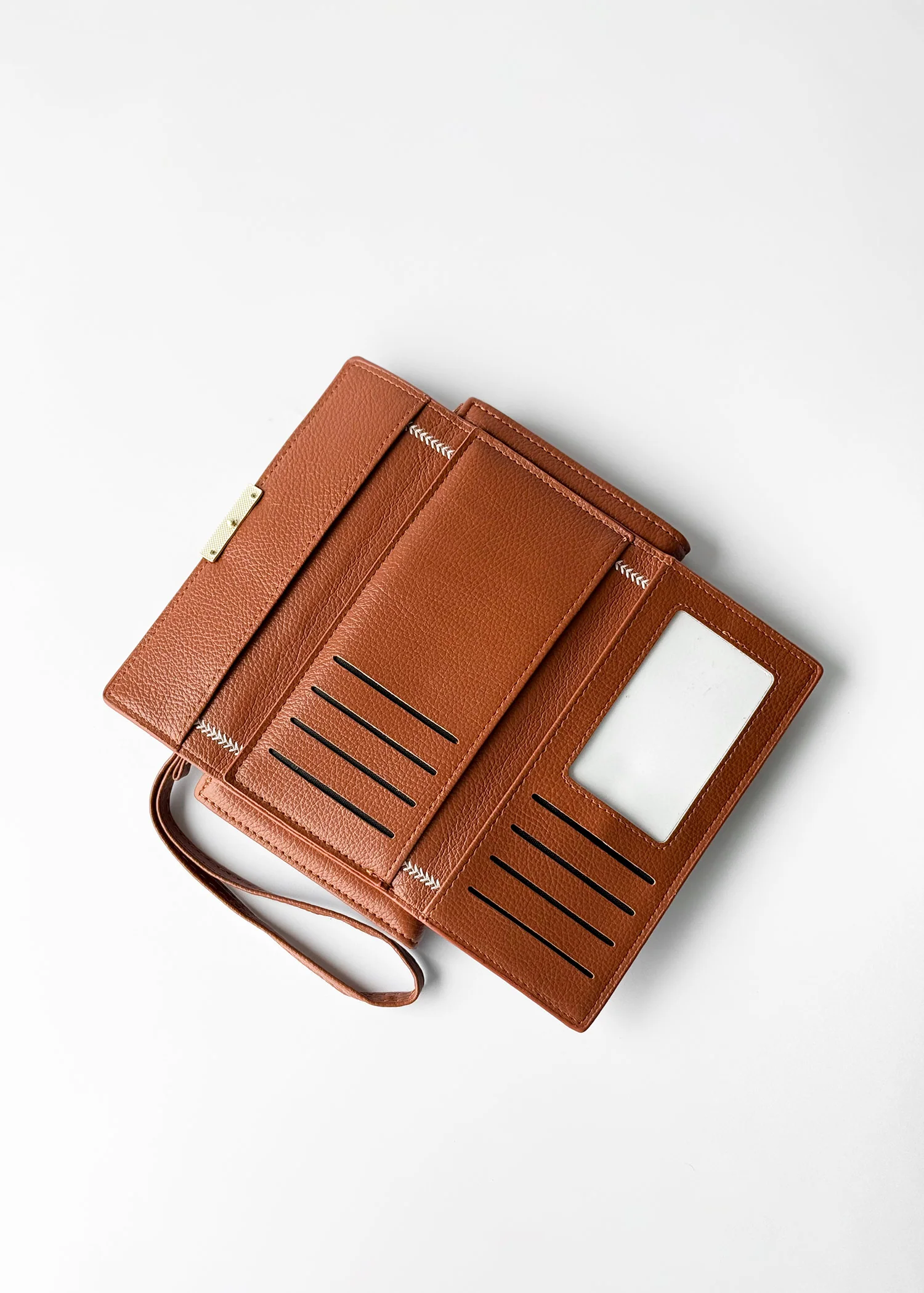 Stitched Flap Wallet with Wristlet- 6307-KOA-S25 - Image 3