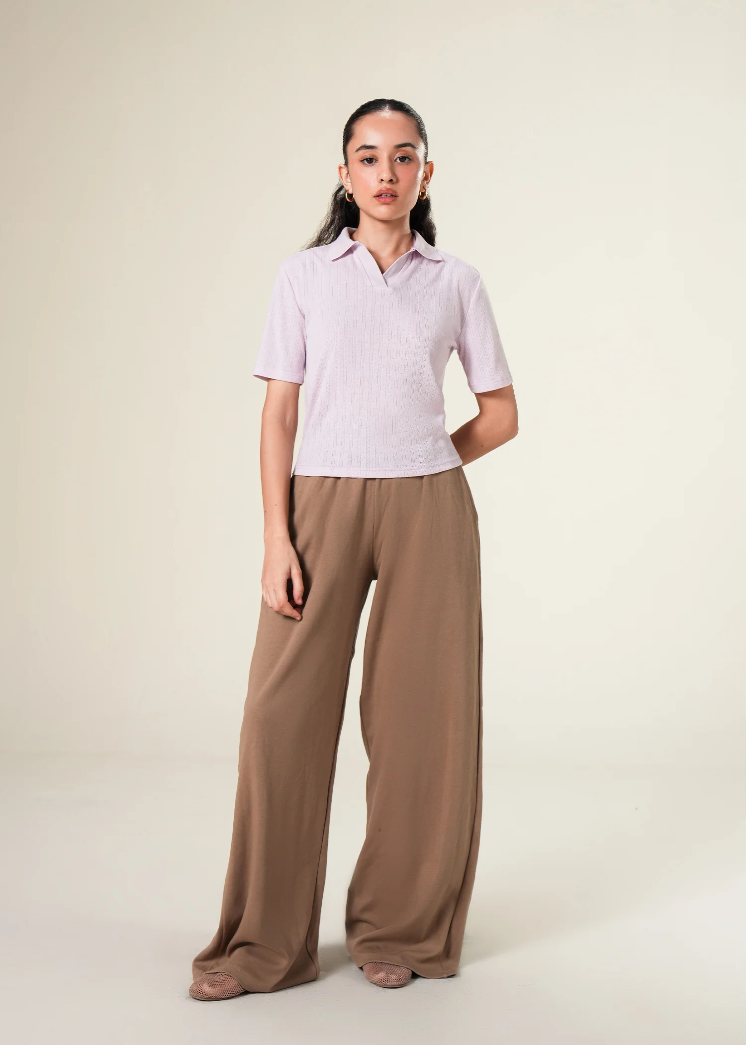 Knit Textured Polo Shirt- WS25-251 - Image 4