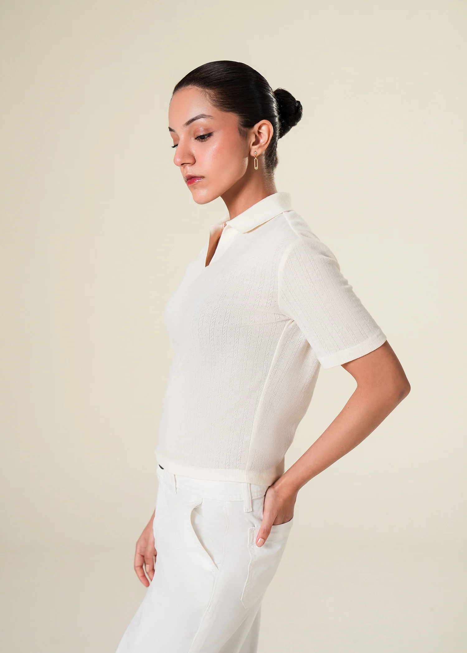 Knit Textured Polo Shirt- WS25-252 - Image 4