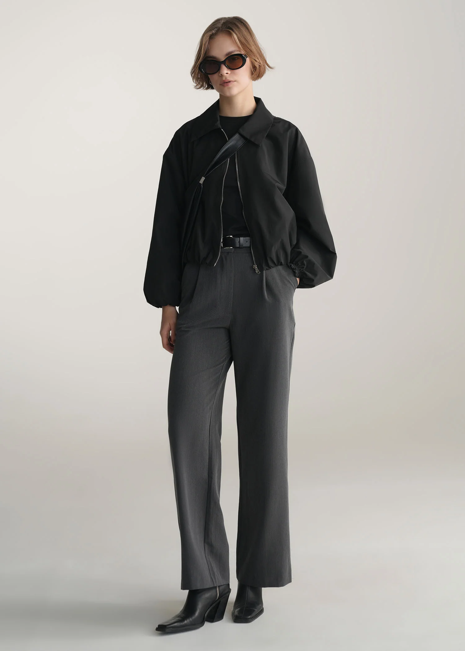 Cropped Nylon Jacket- WS25-255 - Image 4