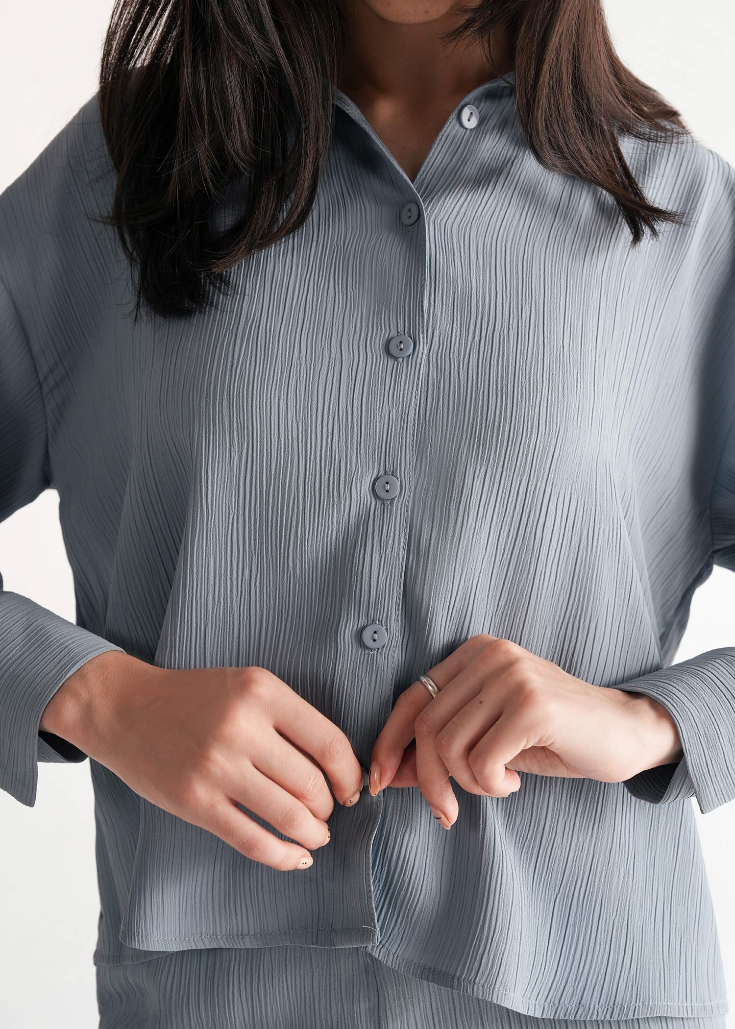 Textured Button Down Shirt- WS25-258 - Image 3