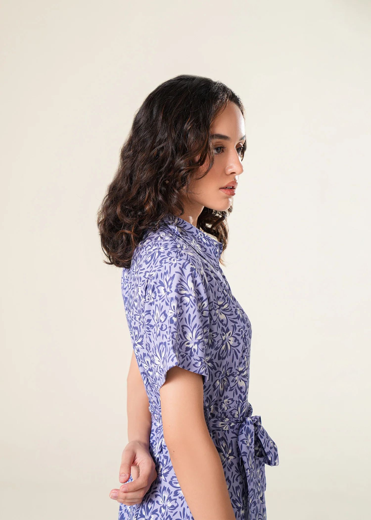 Floral Print A-Line Dress- WS25-260 - Image 4