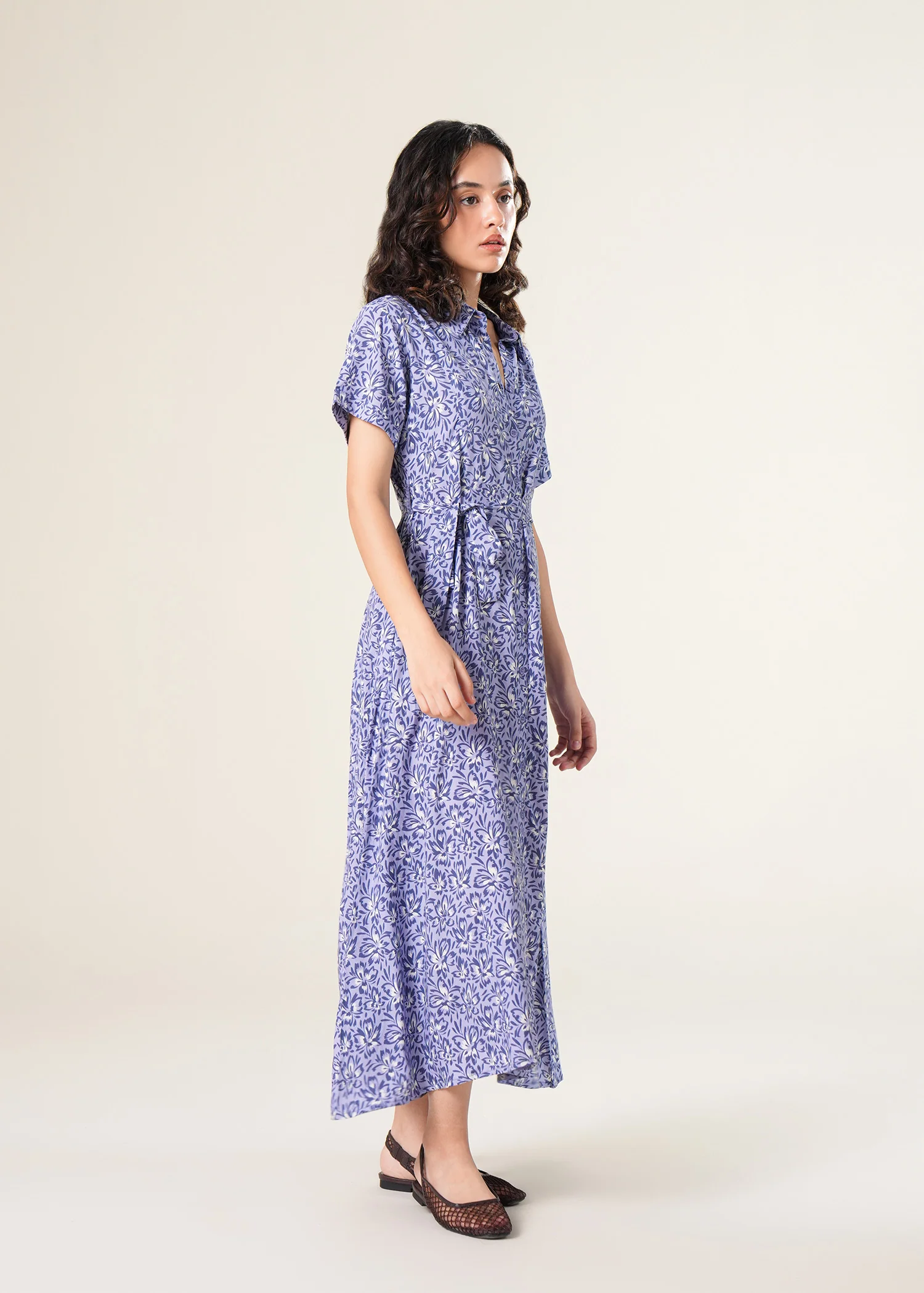 Floral Print A-Line Dress- WS25-260 - Image 5