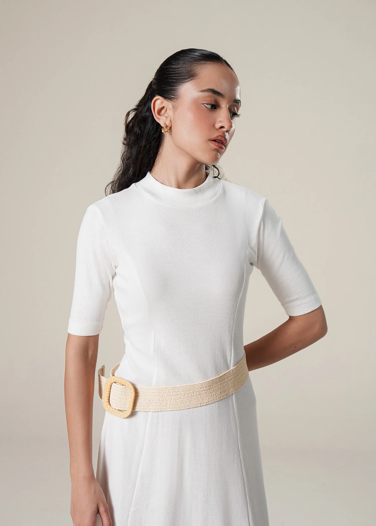 Turtle Neck Ribbed Dress- WS25-265 - Image 4