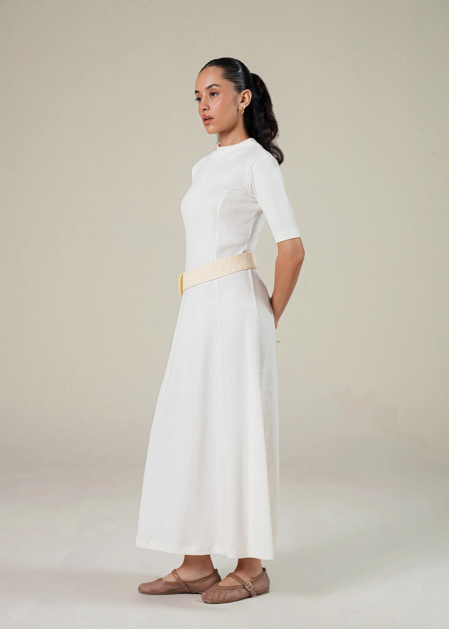 Turtle Neck Ribbed Dress- WS25-265 - Image 5