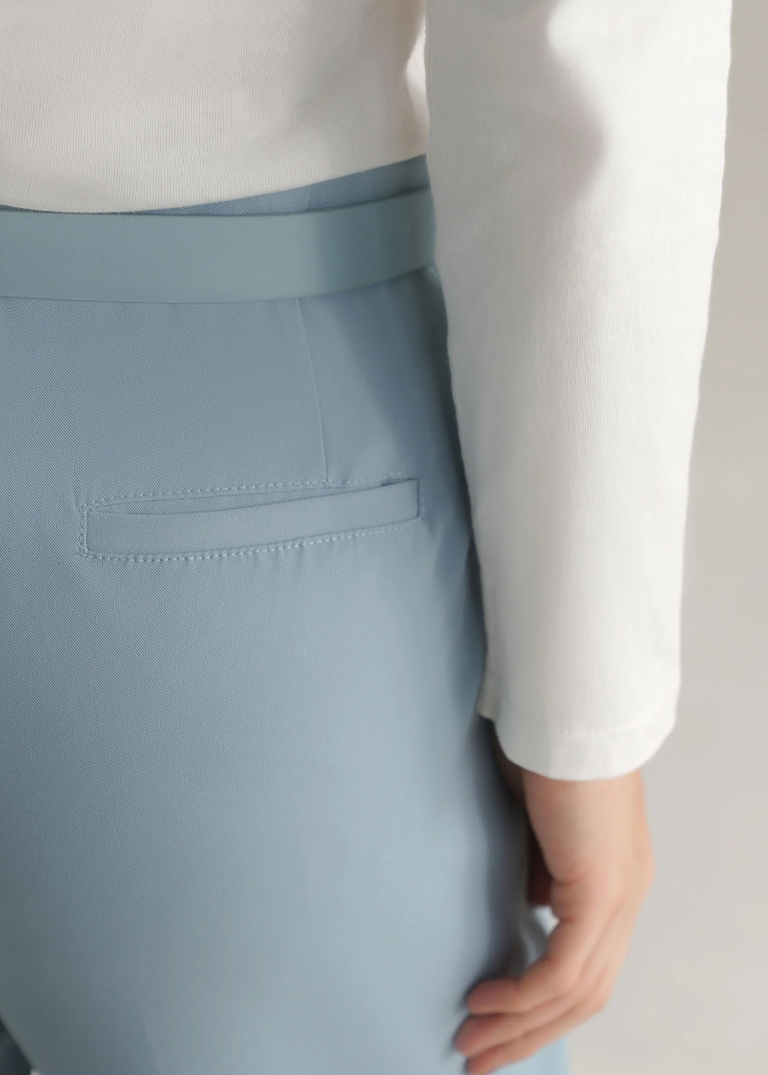 Straight Leg Tailored Pants with Belt- WS25-269 - Image 4