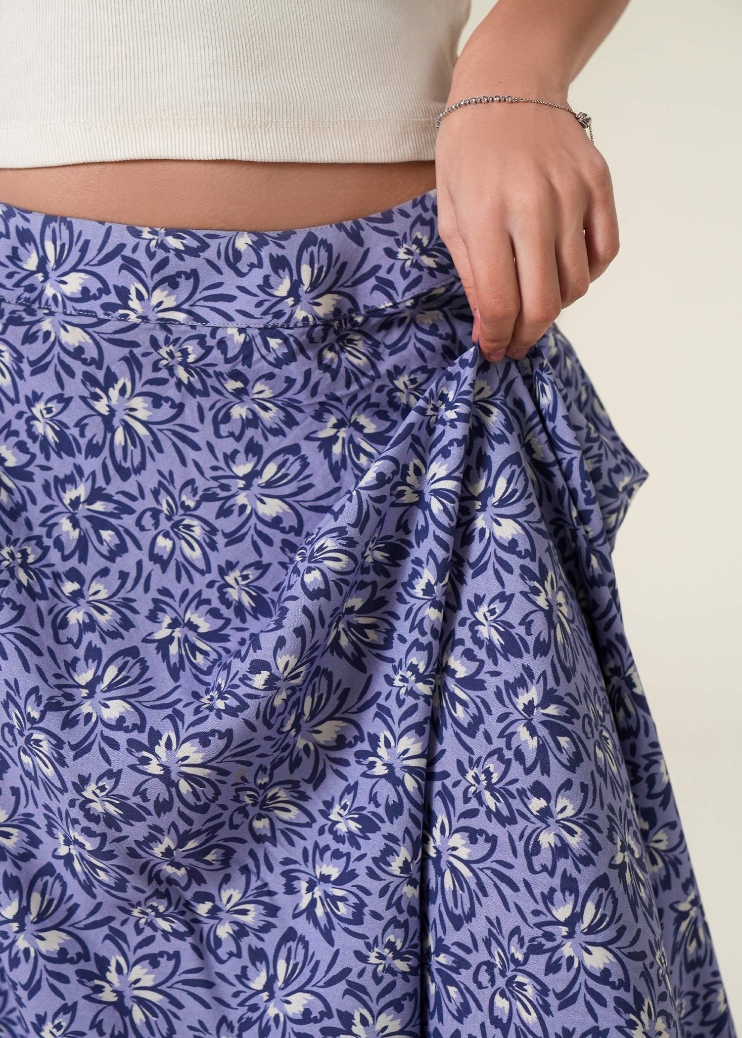 Floral Print  Skirt- WS25-270 - Image 3