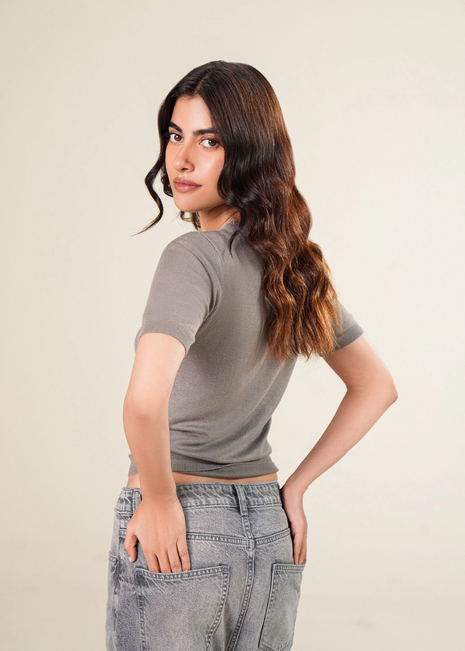 Half Sleeve Knit sweater- WS25-283 - Image 3