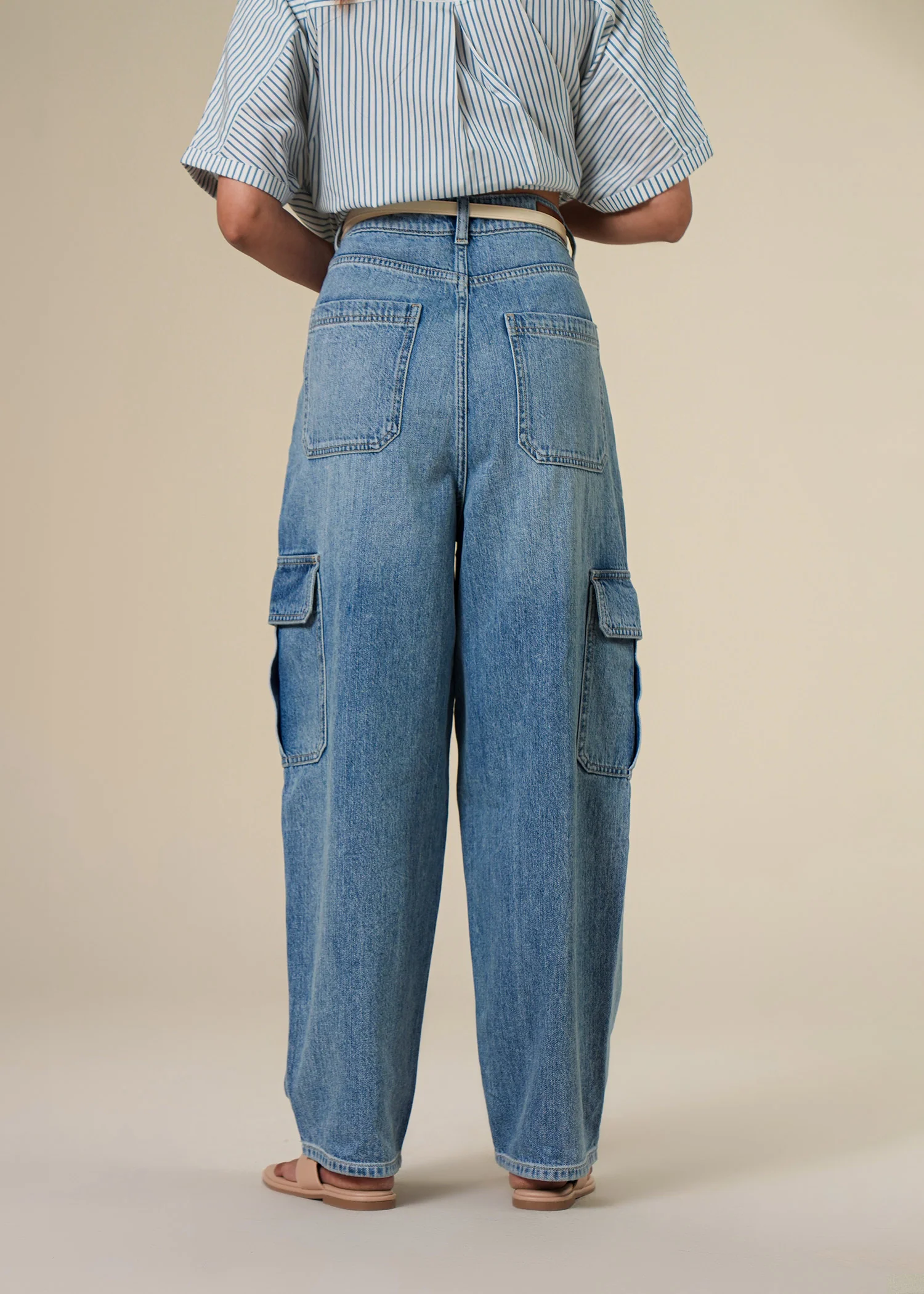 Cargo Straight Legged Jeans- WS25-303 - Image 3