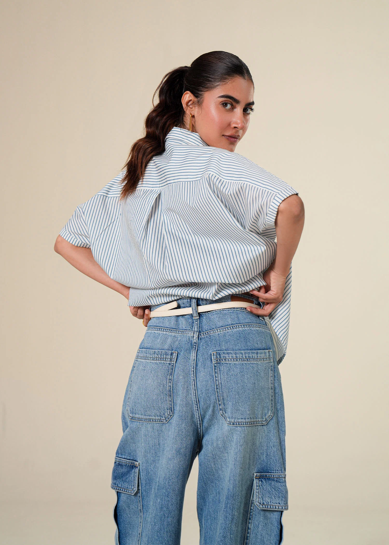 Cargo Straight Legged Jeans- WS25-303 - Image 4