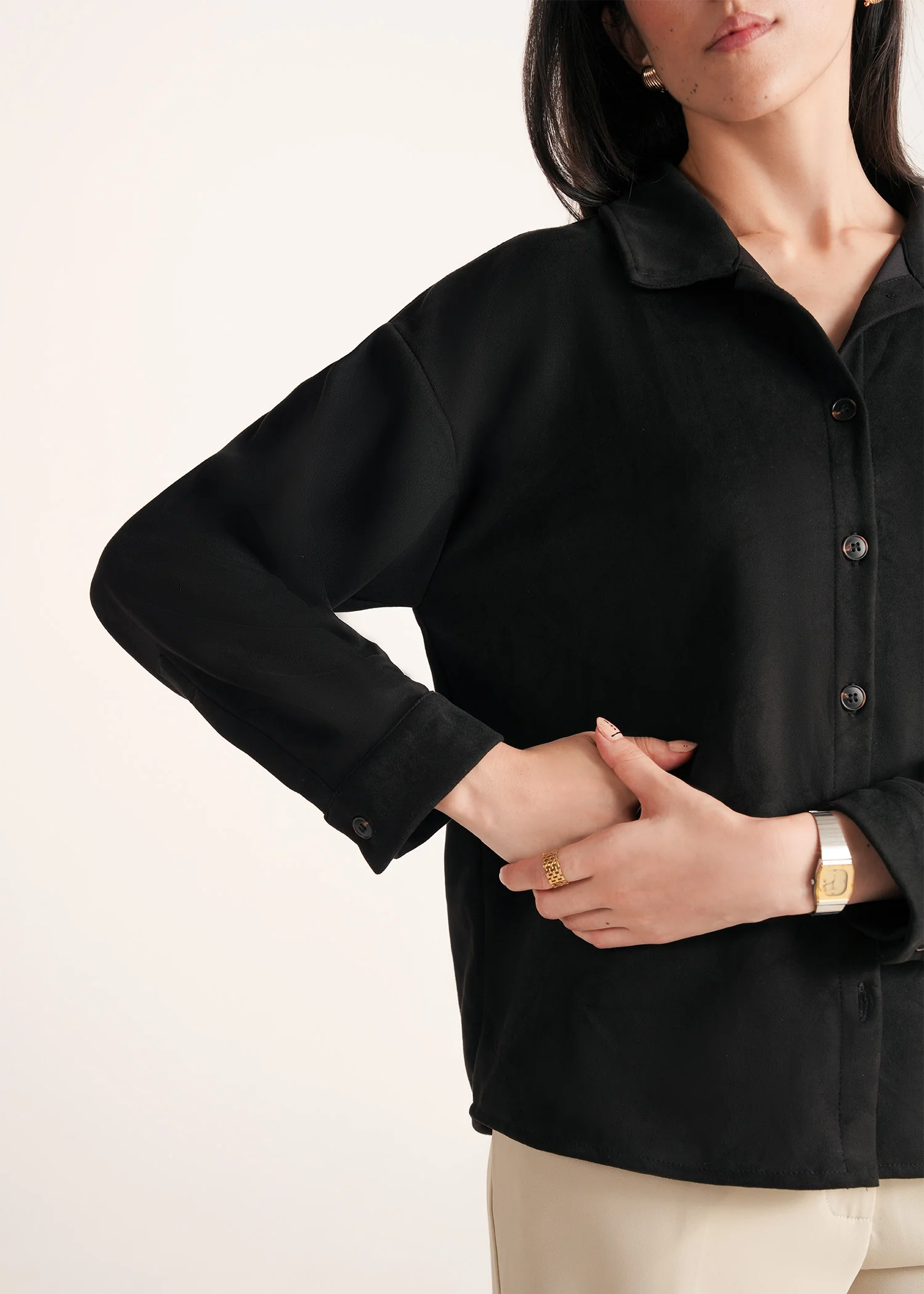Loose Fit Button Down Shirt- WS25-327 - Image 5