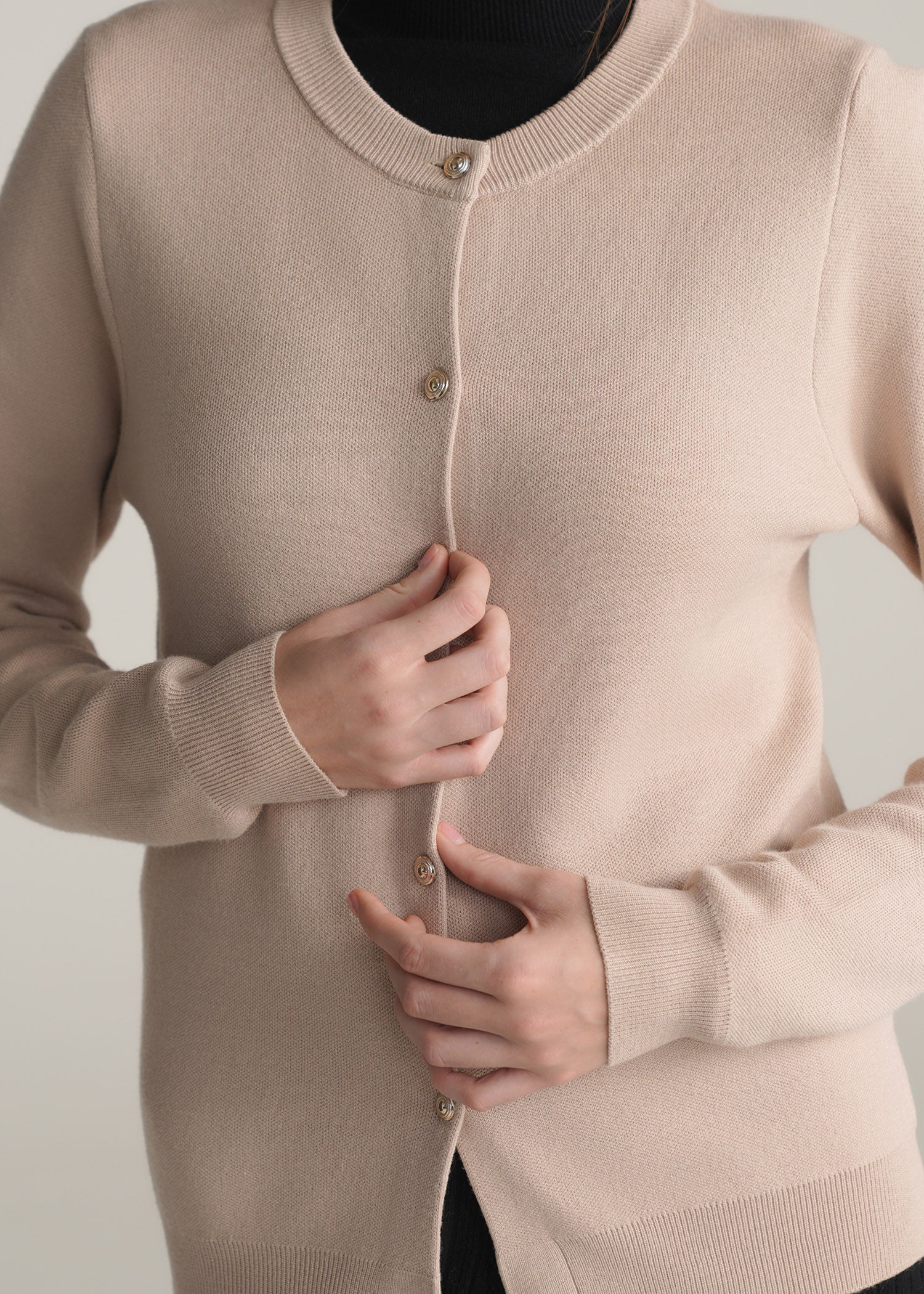 Knit Cardigan with Gold Buttons- WS25-328 - Image 4