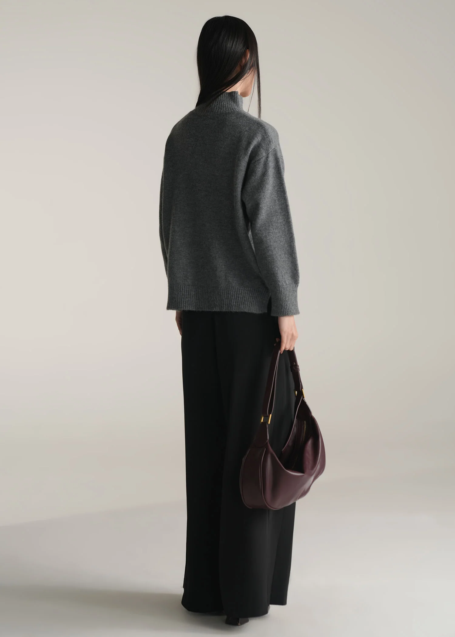 High Neck Relaxed Fit Sweater- WS25-336 - Image 3