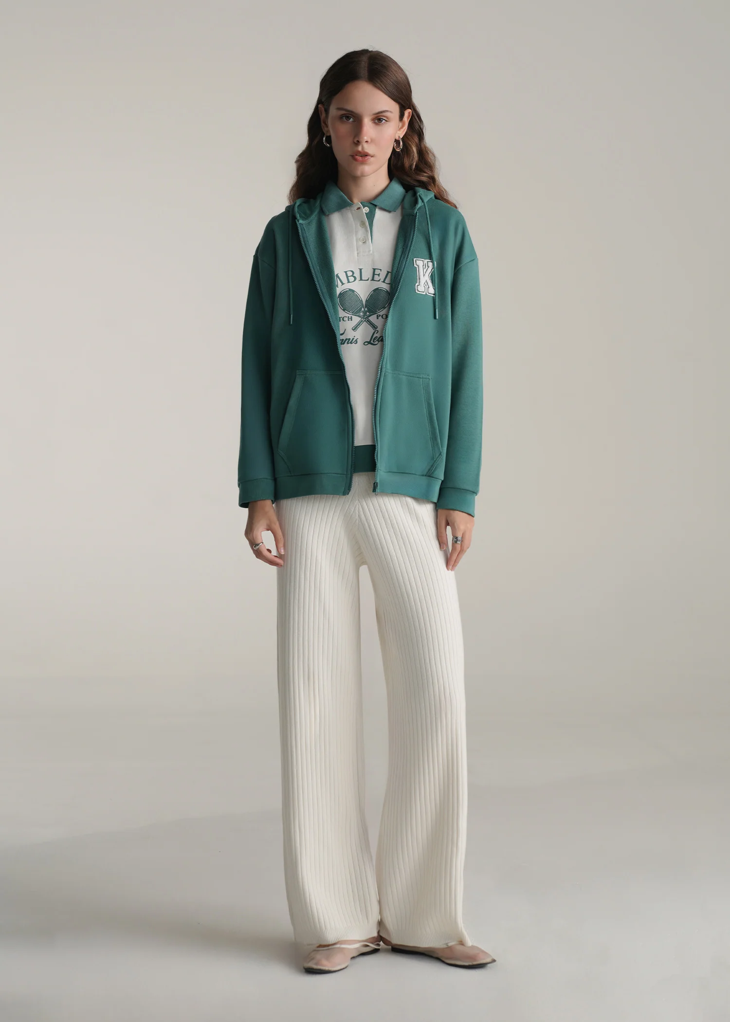 Oversized Full Zip Hoodie- WS25-370 - Image 4