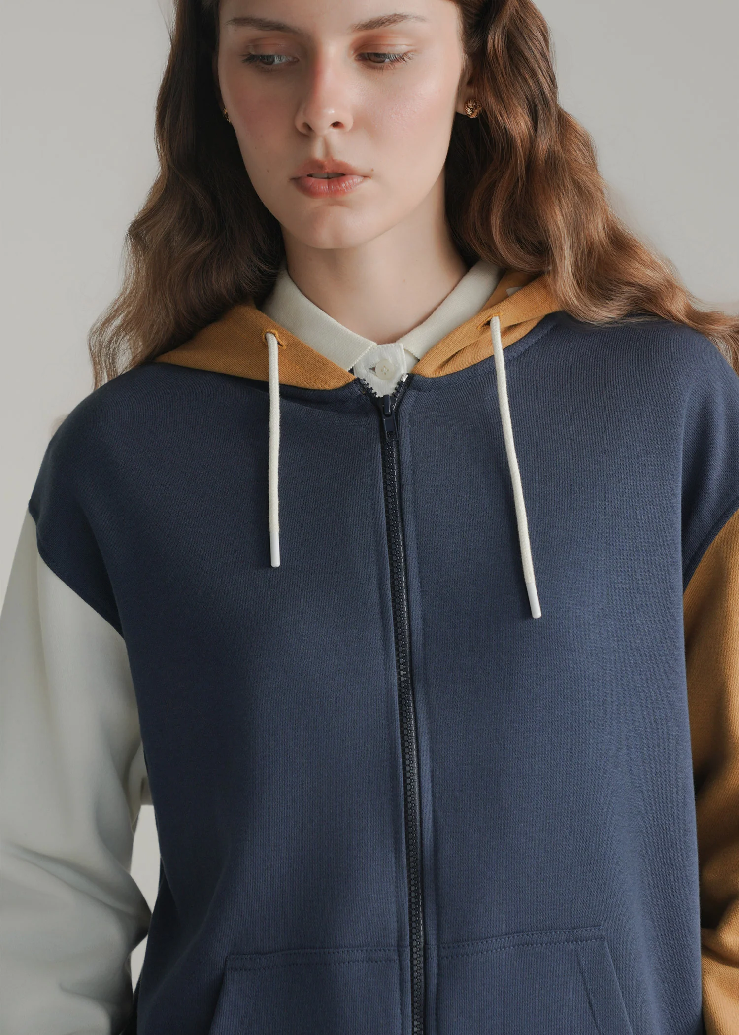 Oversized Full Zip Hoodie- WS25-371 - Image 3