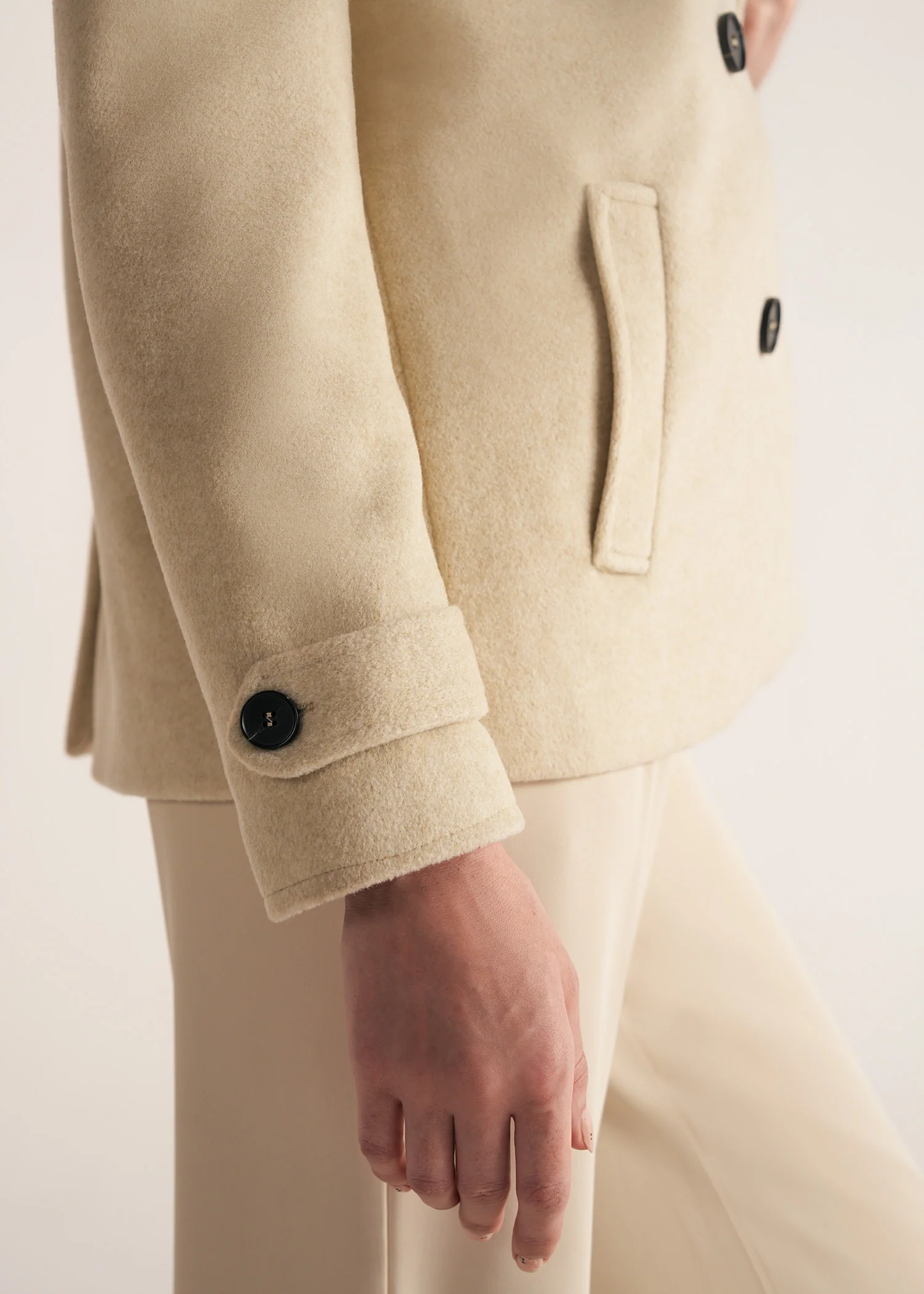 Double Breasted Short Coat- WS25-383 - Image 3