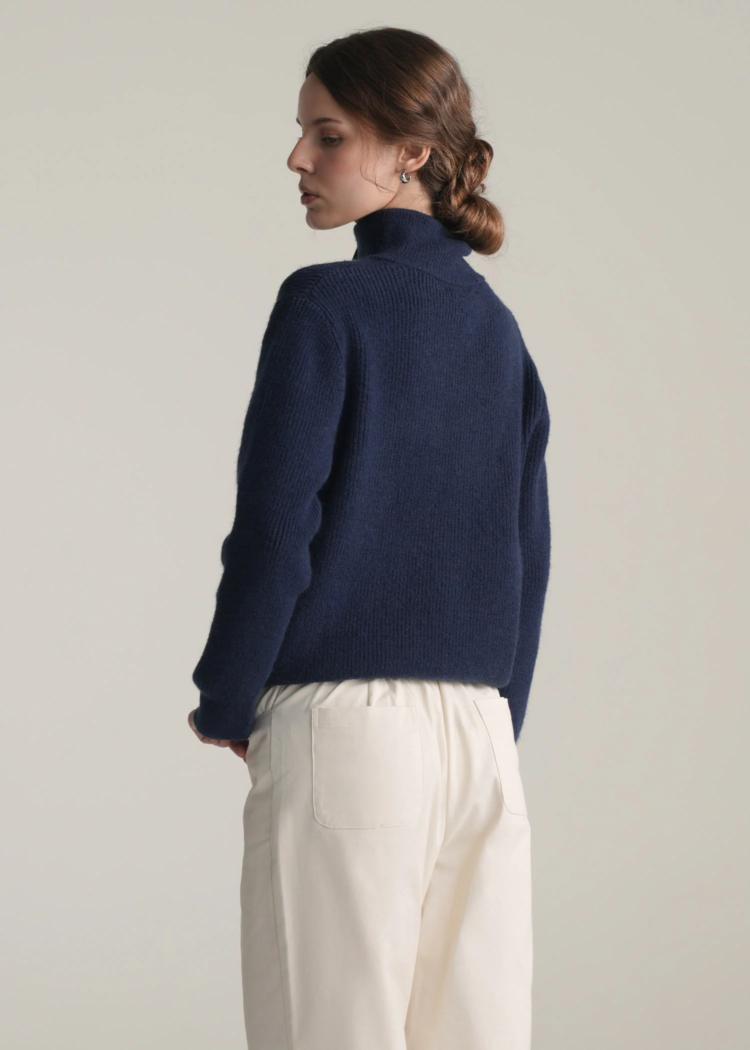 Funnel Neck Half Zip Sweater - Image 2
