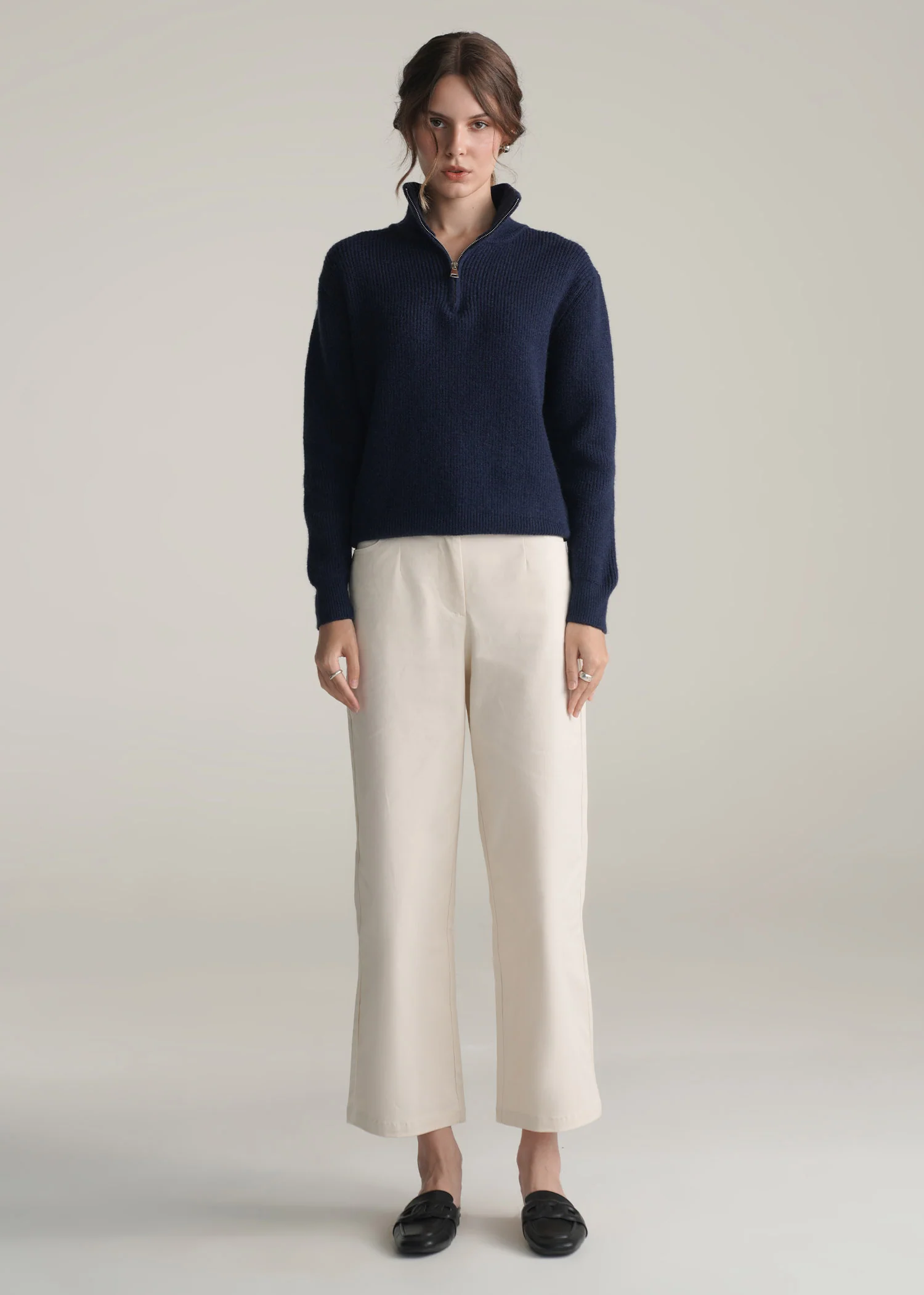 Funnel Neck Half Zip Sweater - Image 4