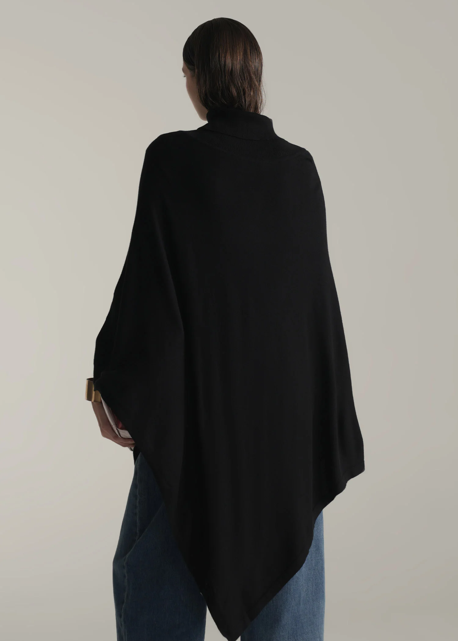 Turtle Neck Asymmetrical Cape- WS25-389 - Image 3