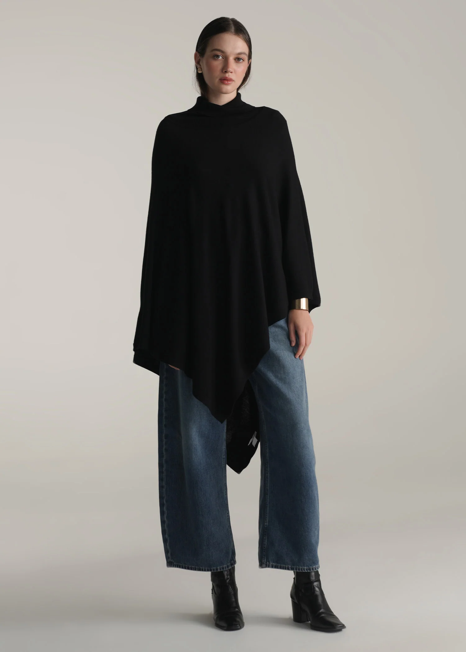 Turtle Neck Asymmetrical Cape- WS25-389 - Image 5