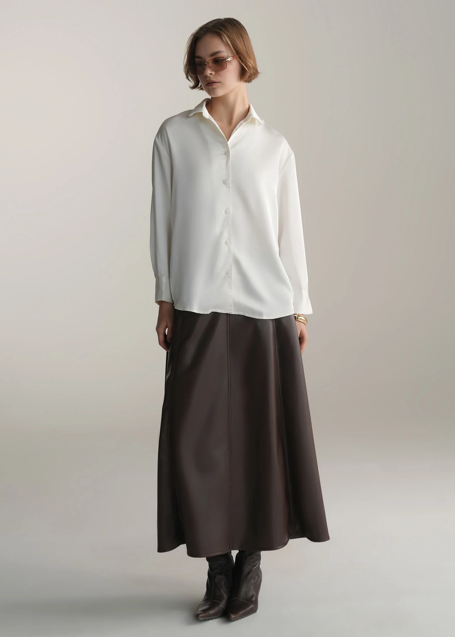 Satin Button Down Shirt- WS25-400 - Image 5