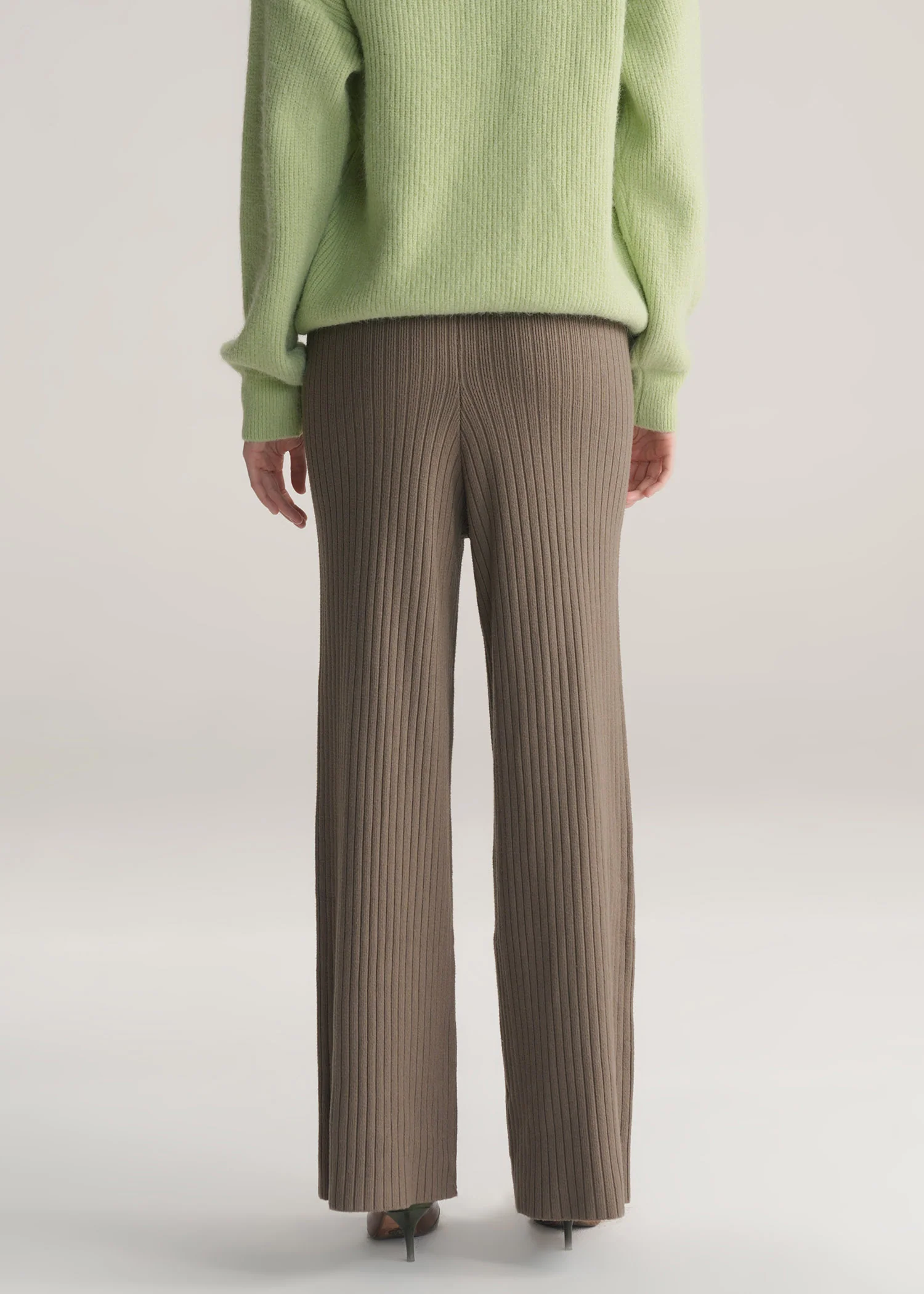 Ribbed Wide Leg Trouser- WS25-401 - Image 3