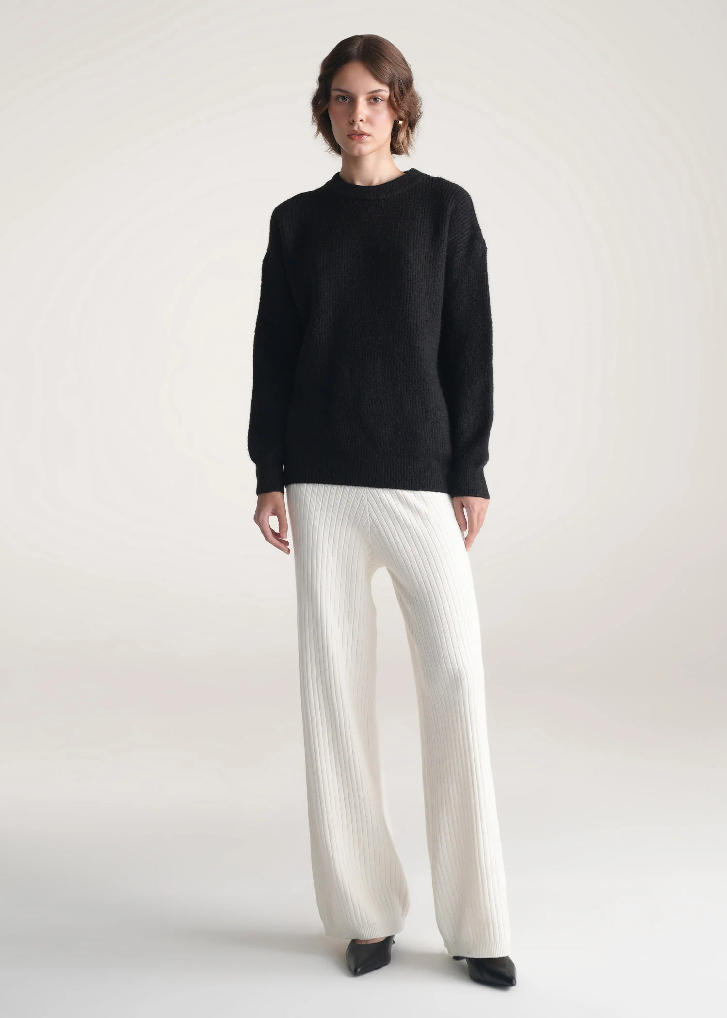 Ribbed Wide Leg Trouser- WS25-402 - Image 3