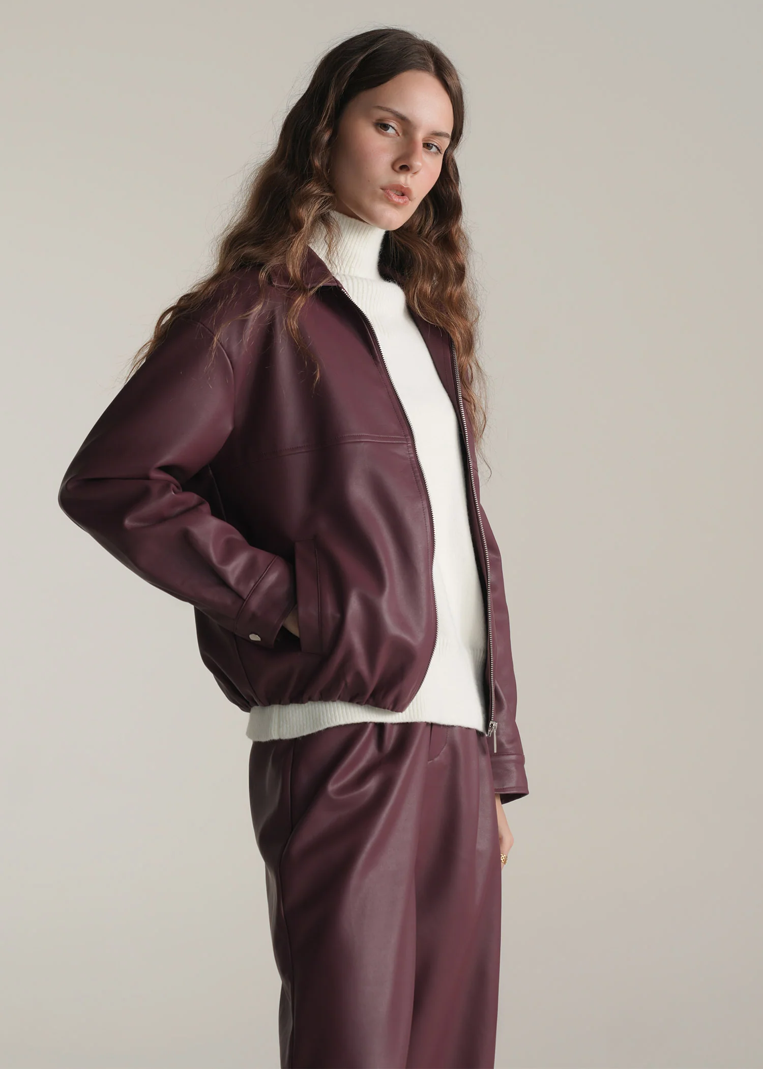Faux Leather Jacket- WS25-417 - Image 3