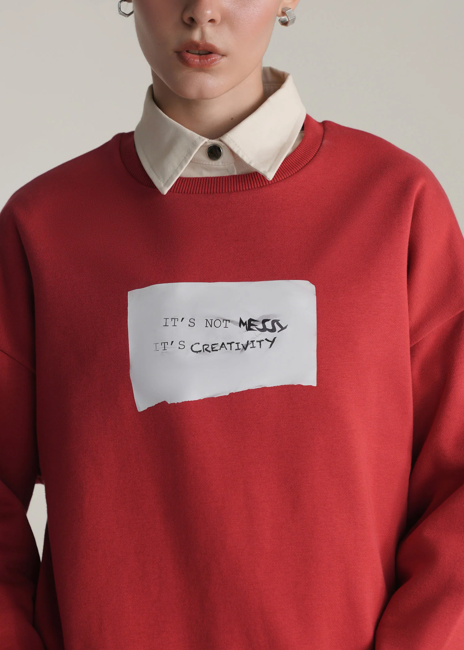 Oversized Sweatshirt with Graphic- WS25-419 - Image 4