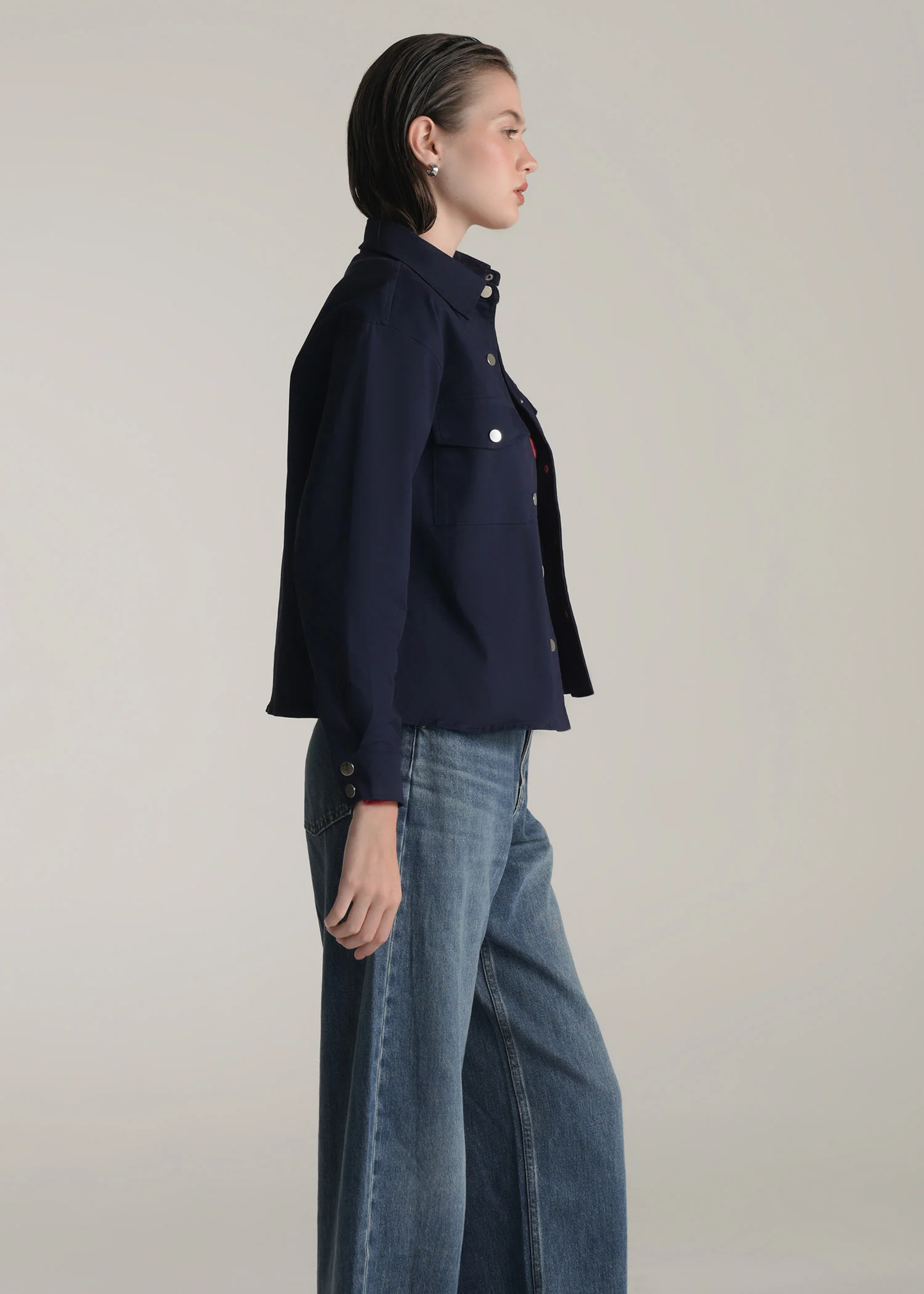 Jacket with Metallic Buttons- WS25-426 - Image 3