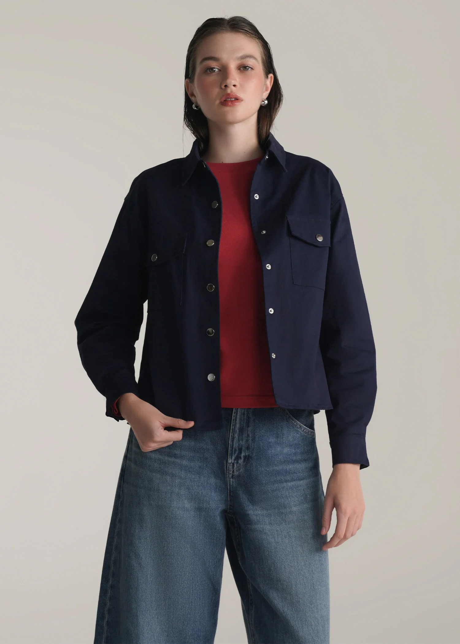 Jacket with Metallic Buttons- WS25-426 - Image 4