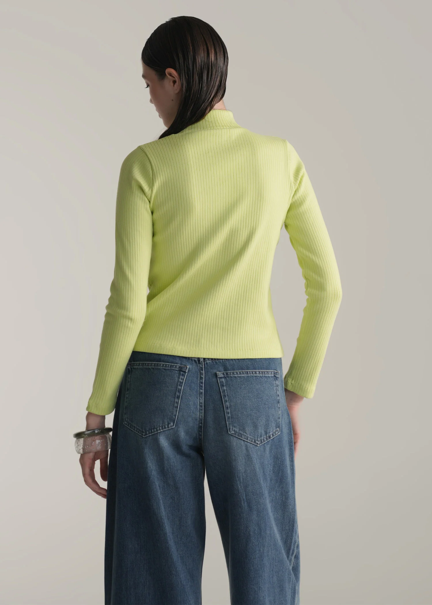 Mock Neck Ribbed Top- WS25-436 - Image 3
