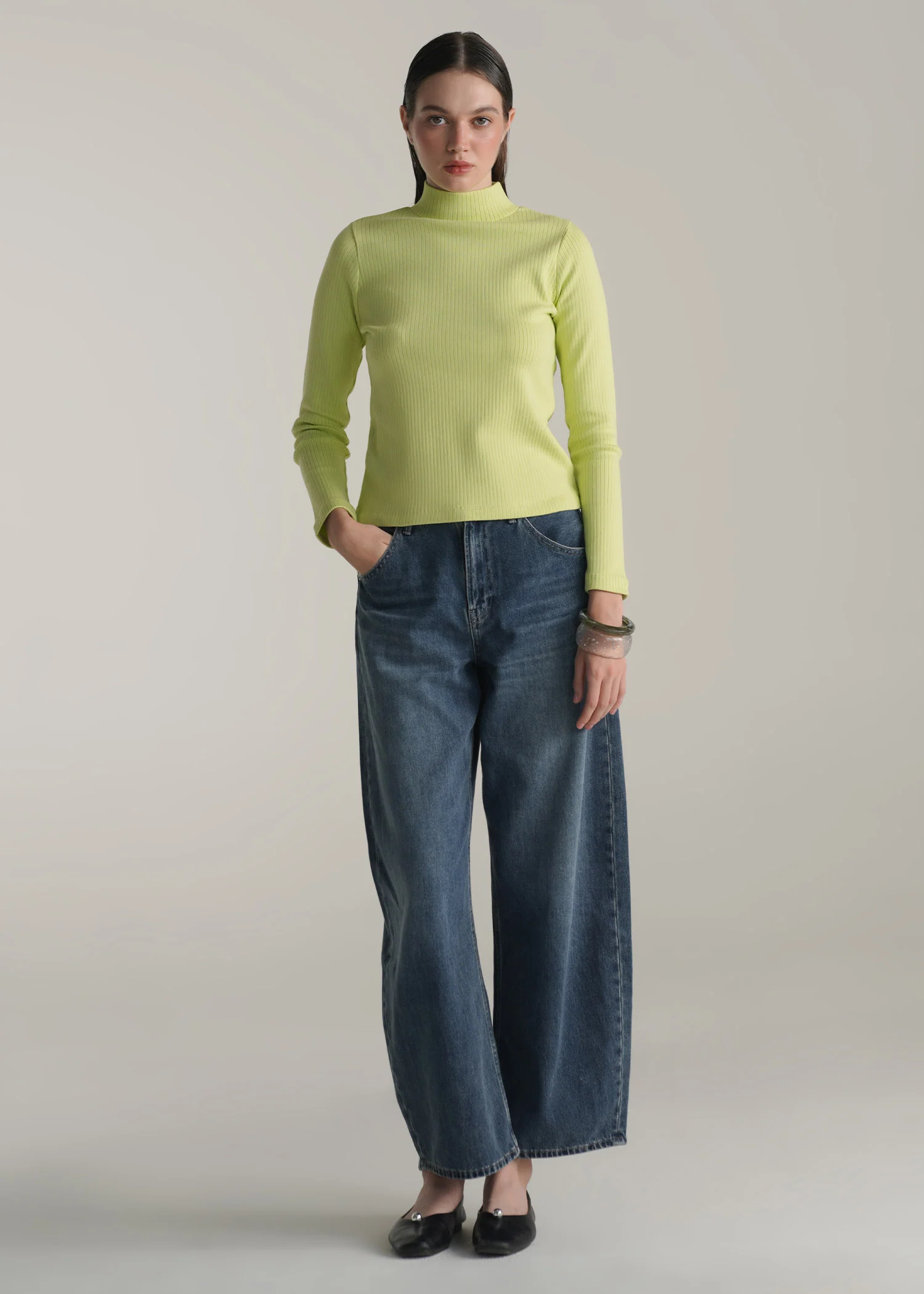 Mock Neck Ribbed Top- WS25-436 - Image 4