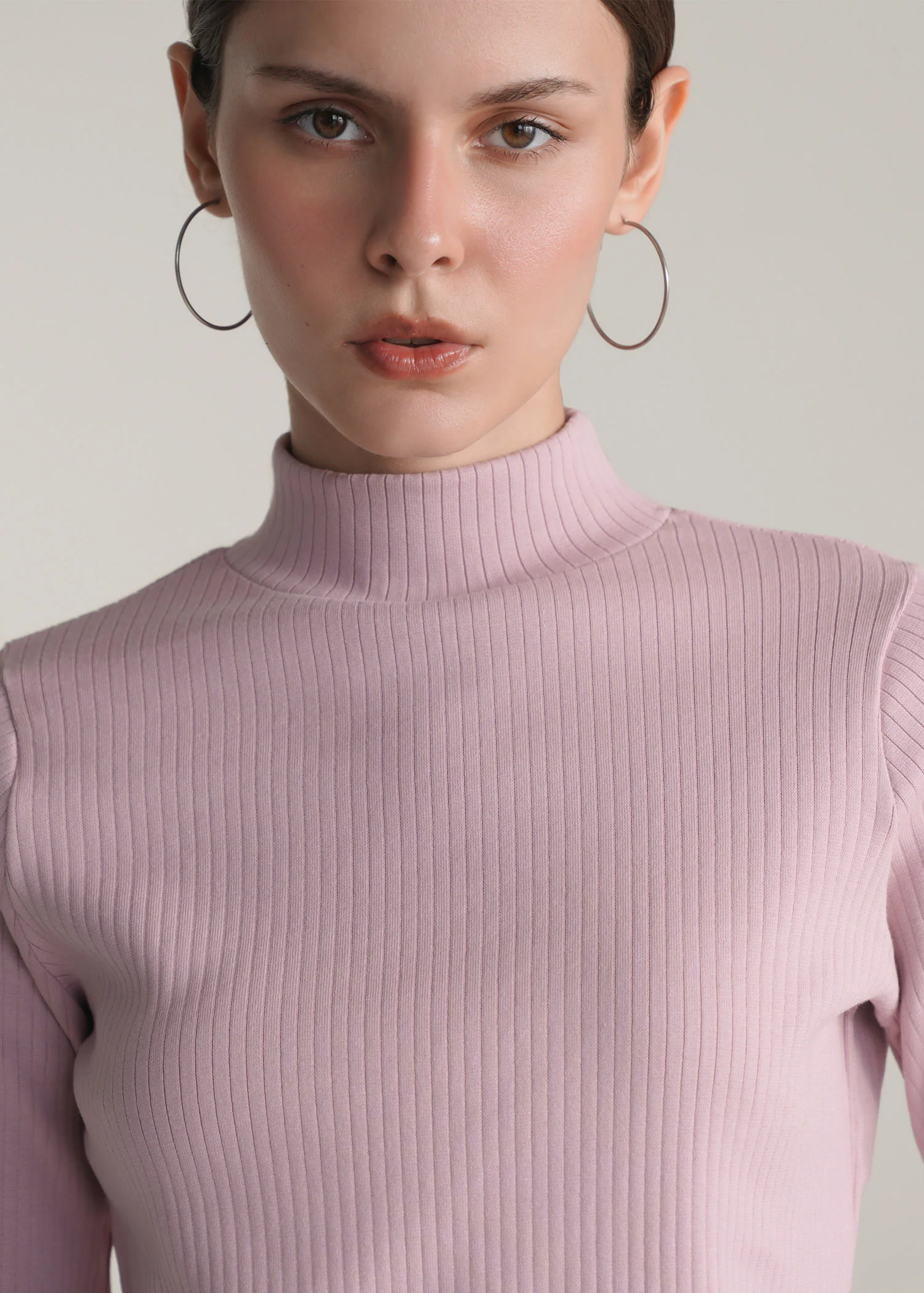 Mock Neck Ribbed Top- WS25-438 - Image 3