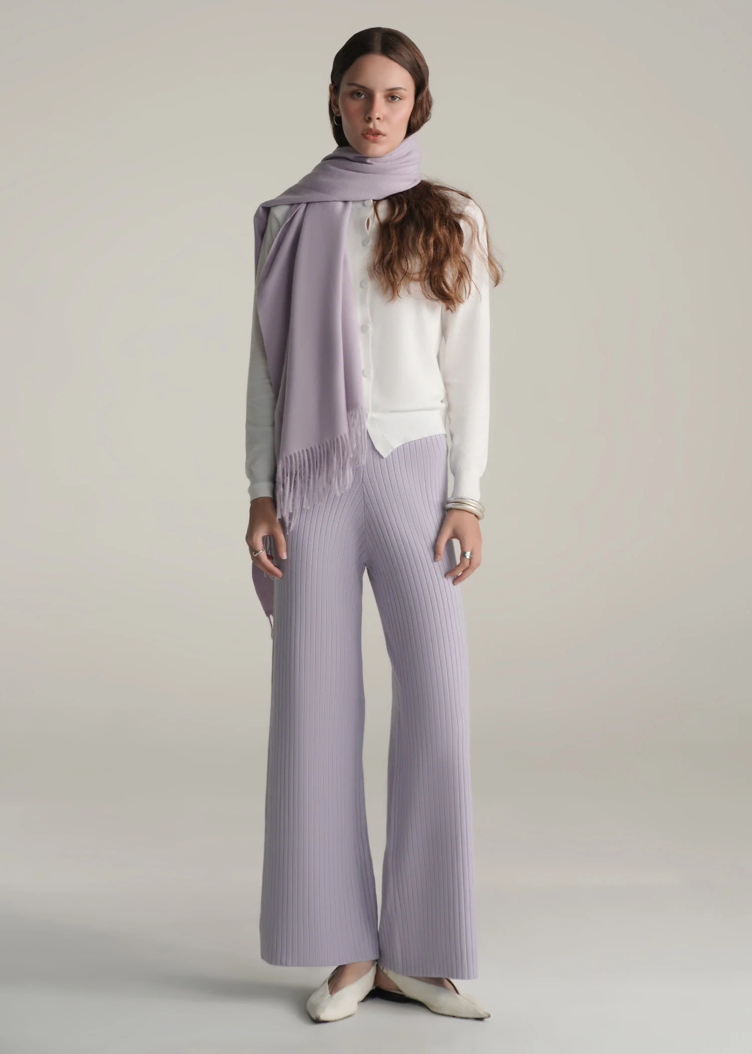 Ribbed Wide Leg Trouser- WS25-459 - Image 4