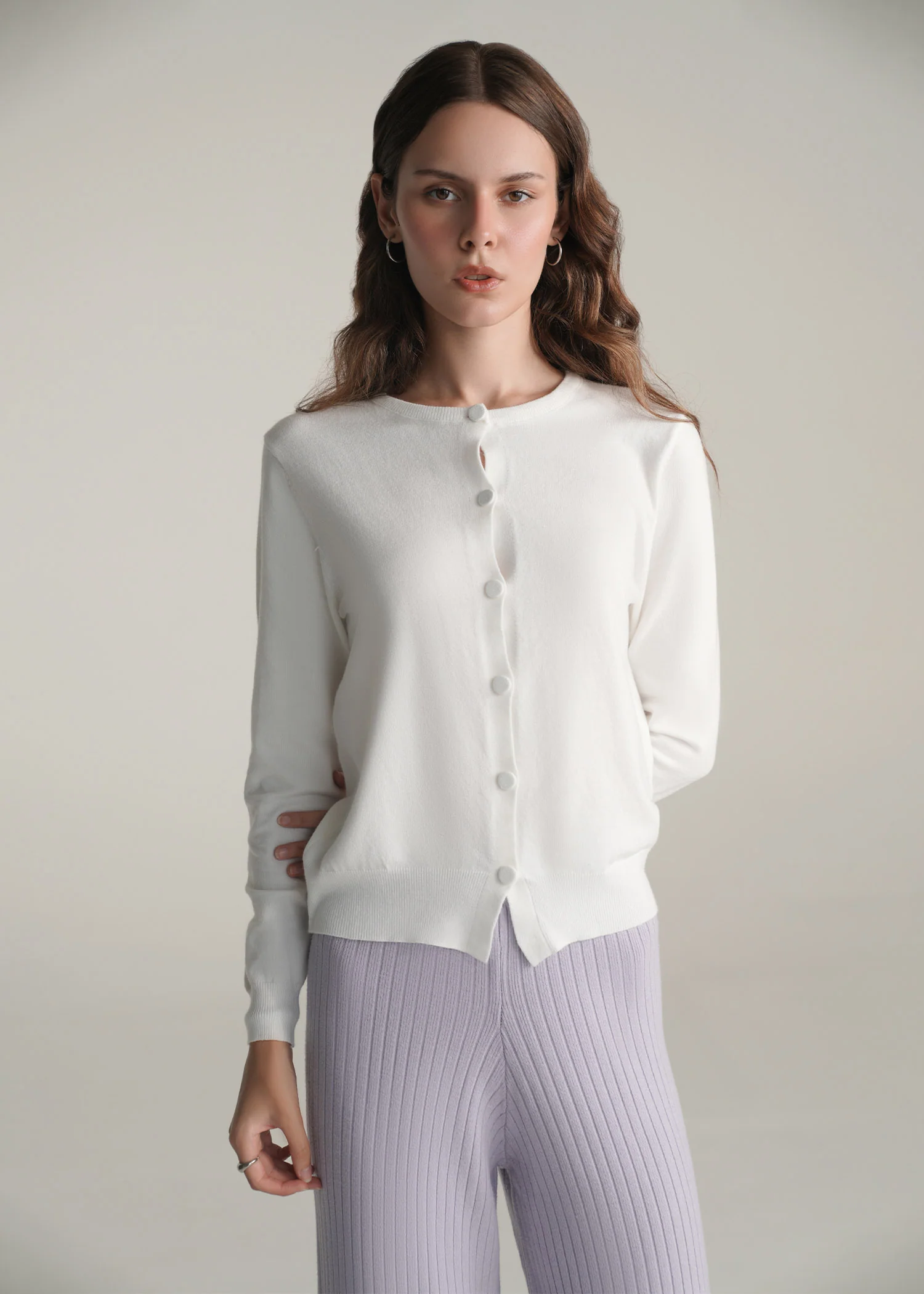Regular Fit Basic Cardigan- WS25-466 - Image 3