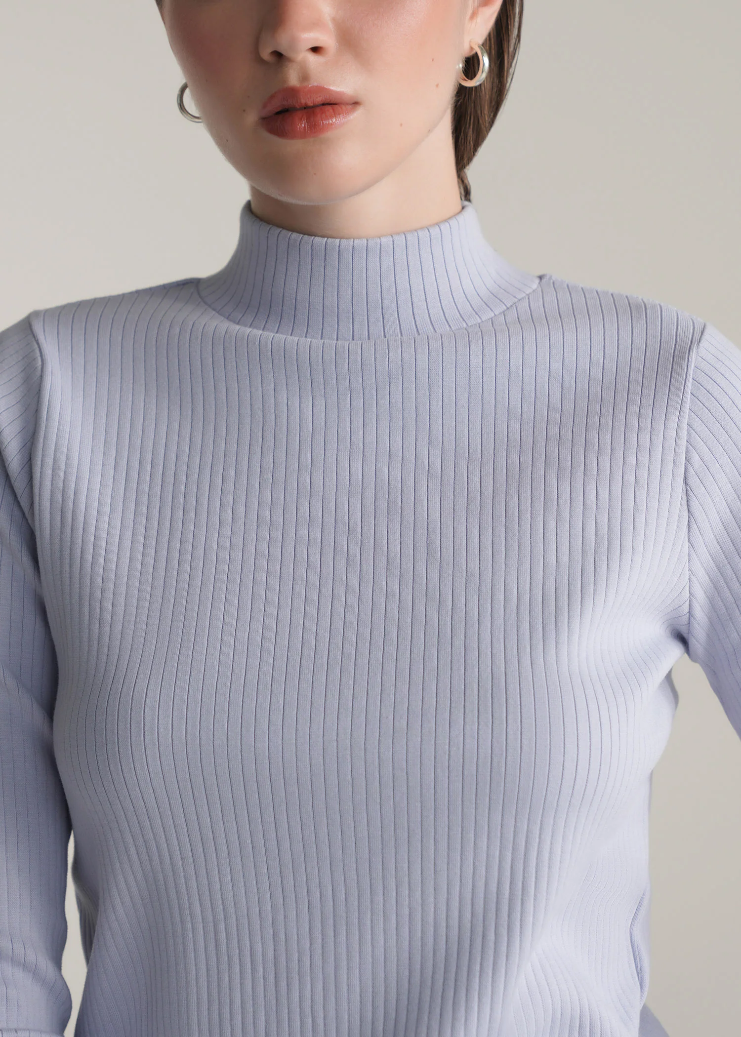 Mock Neck Ribbed Top- WS25-494 - Image 3