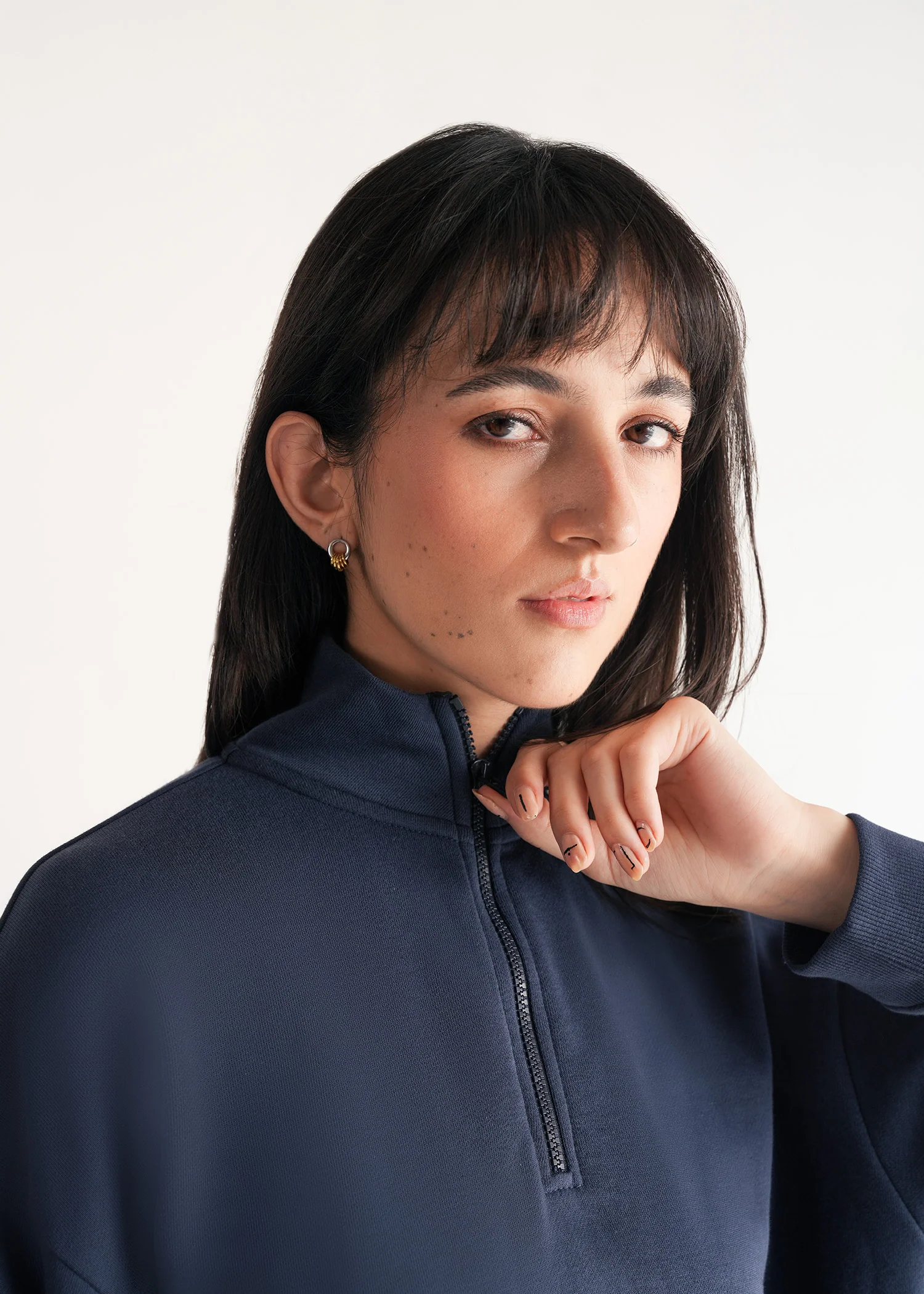 Funnel Neck Terry Sweatshirt- WS25-495 - Image 2