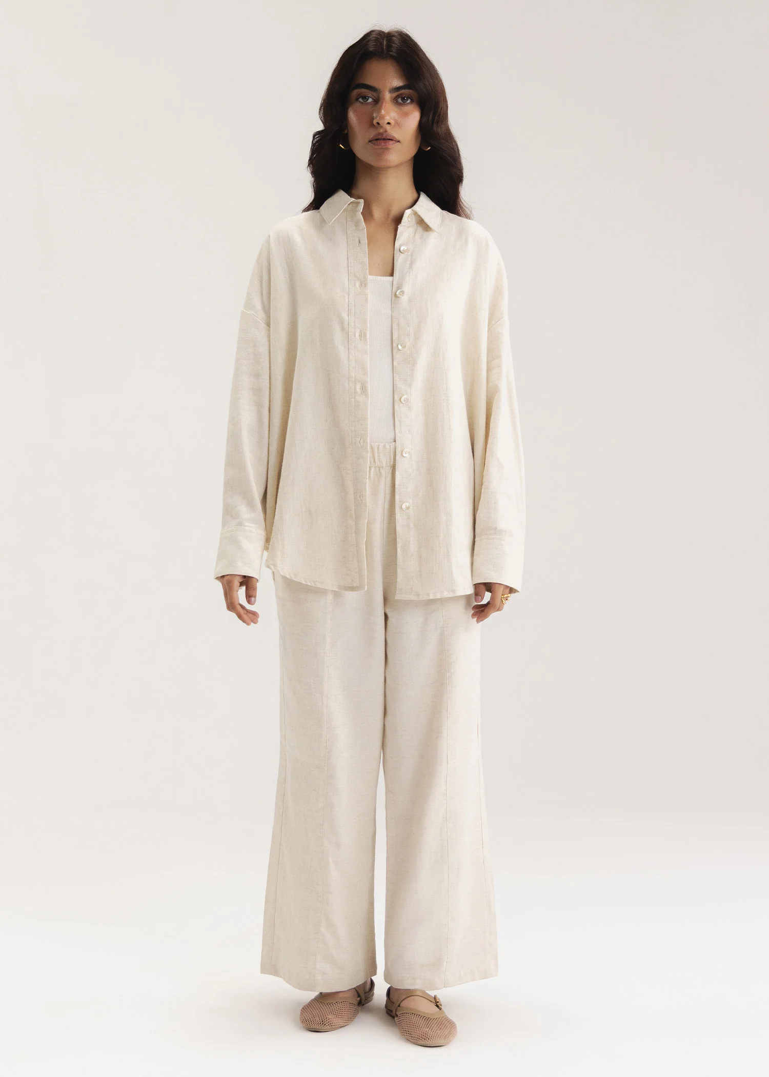 Linen Blend Button Down Shirt- WS26-08 - Image 3