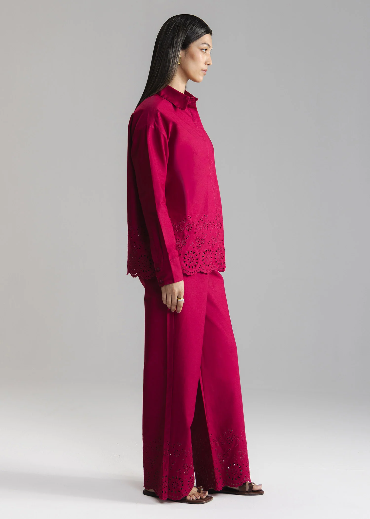 Schiffli Button Down Shirt- WS26-17 - Image 4