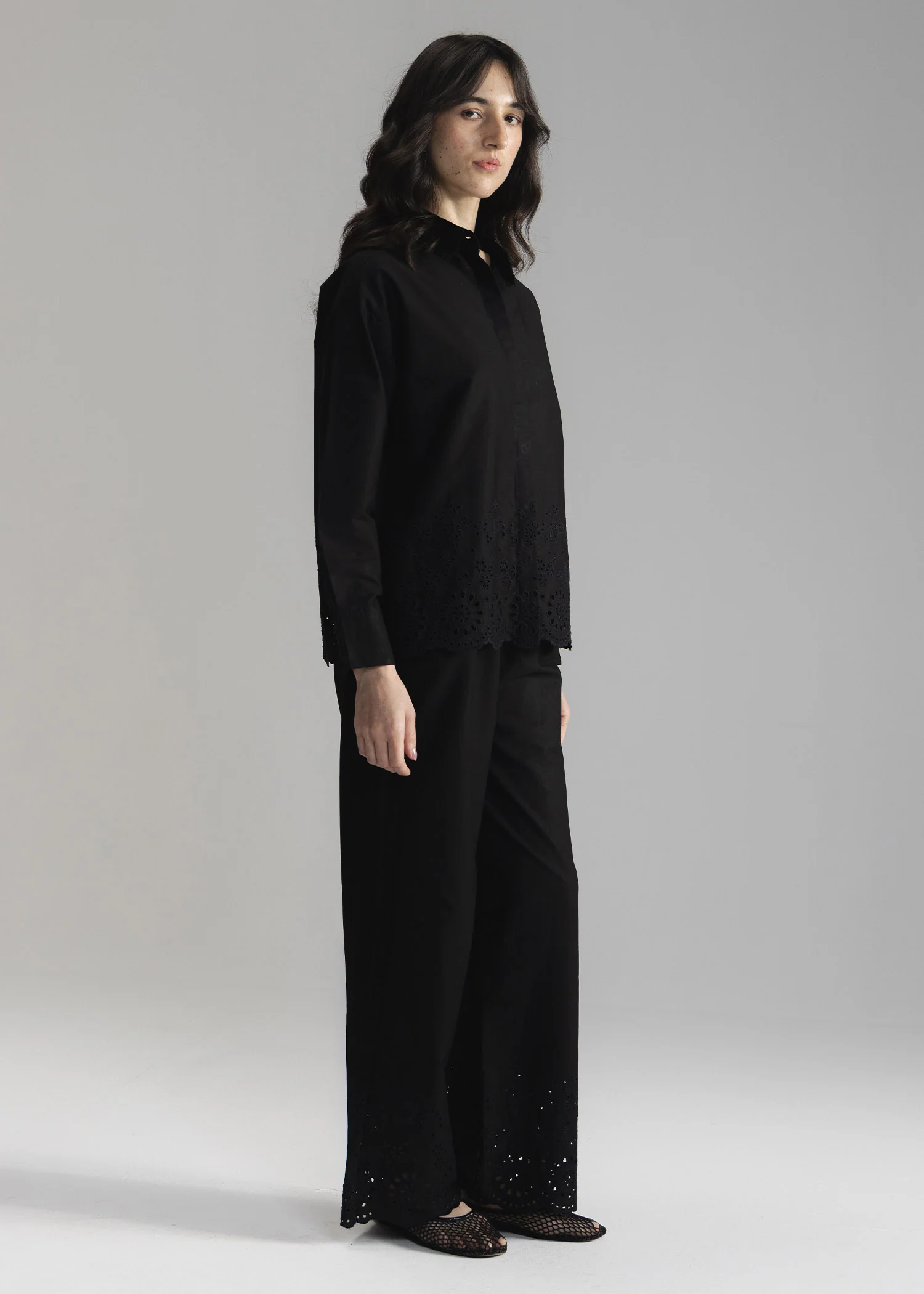 Schiffli Button Down Shirt- WS26-18 - Image 5