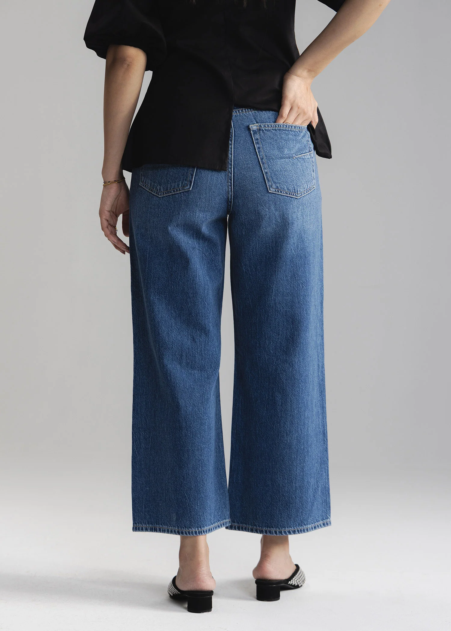 Cropped Wide Leg Jeans- WS26-198 - Image 3
