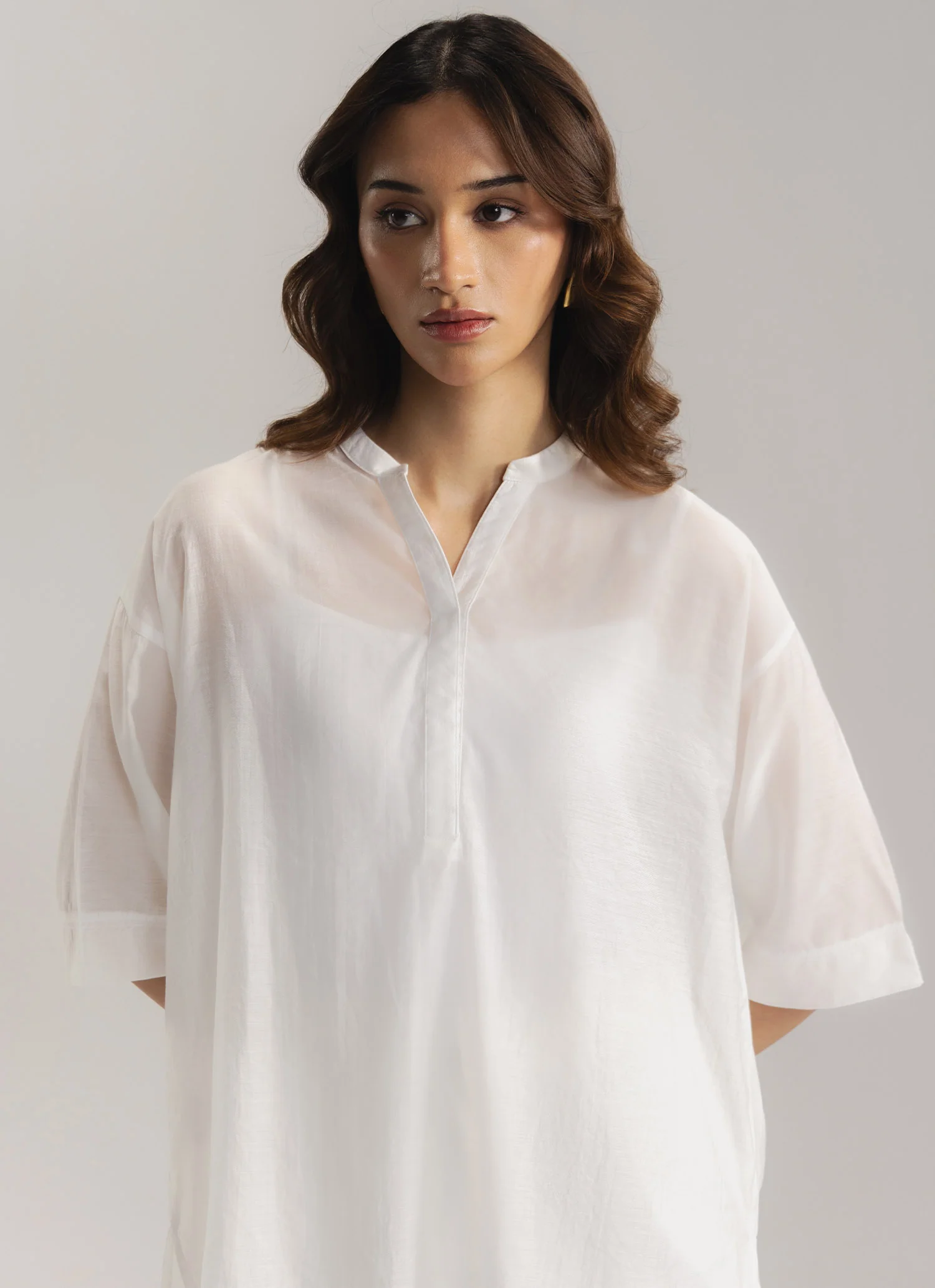 Oversized Long Sheer Shirt- WS26-23 - Image 2