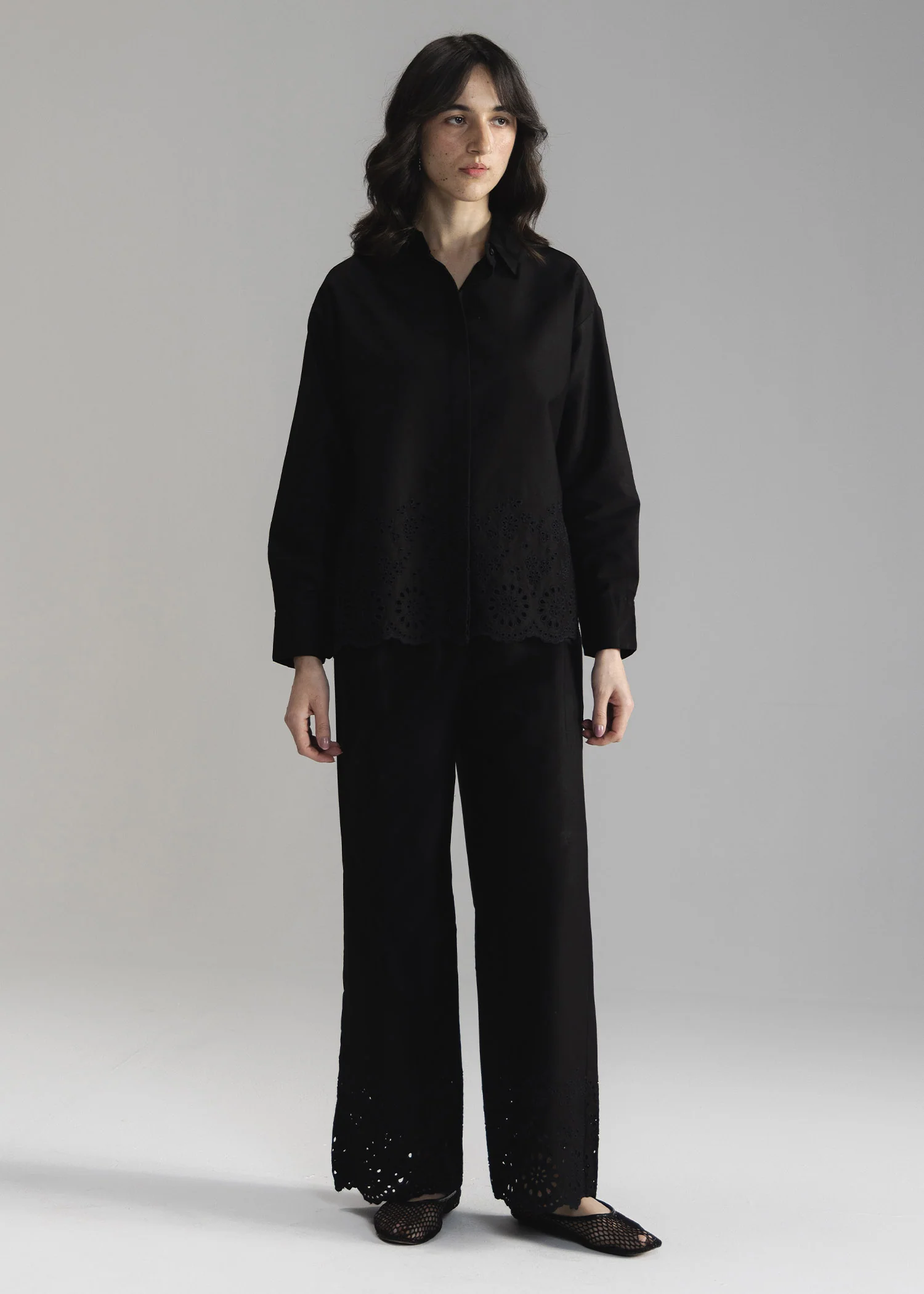 Schiffli Wide Leg Pant- WS26-25 - Image 4