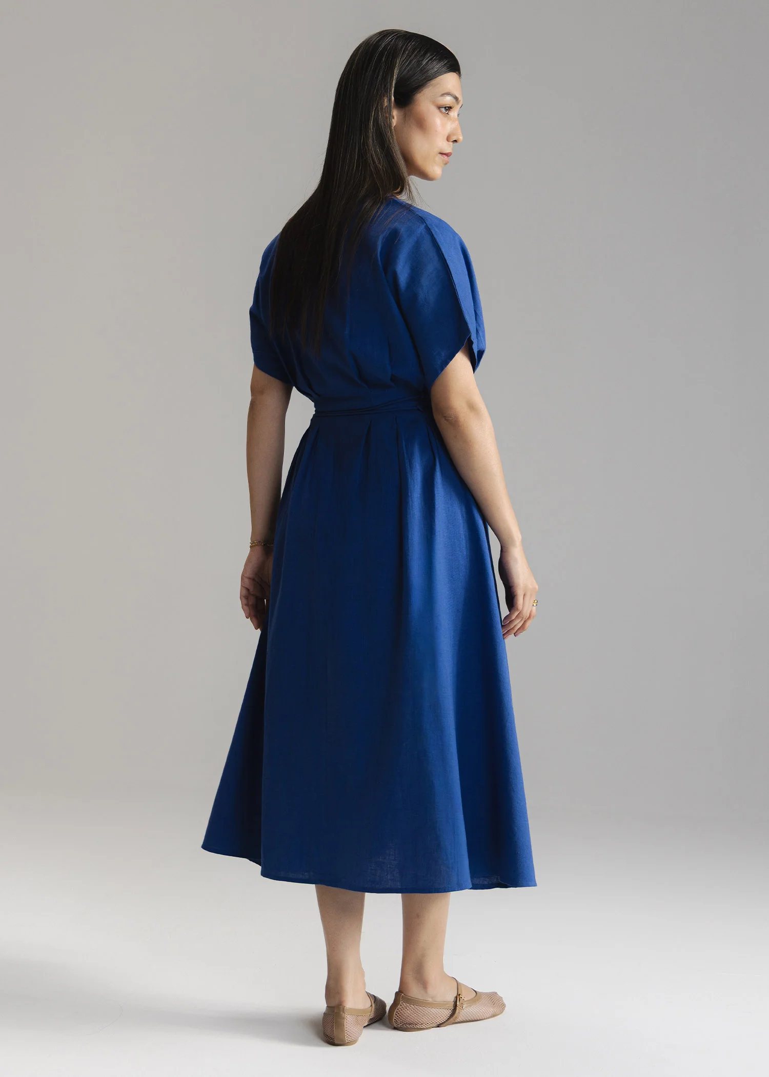 Flared Dress with Pleats- WS26-29 - Image 3