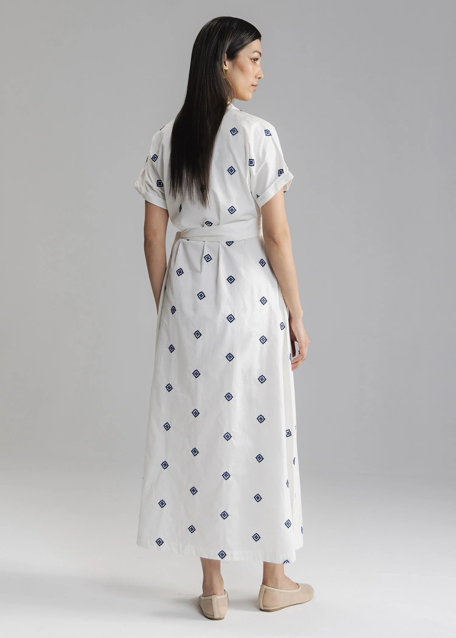 Embroidered Button Down Dress- WS26-39 - Image 3