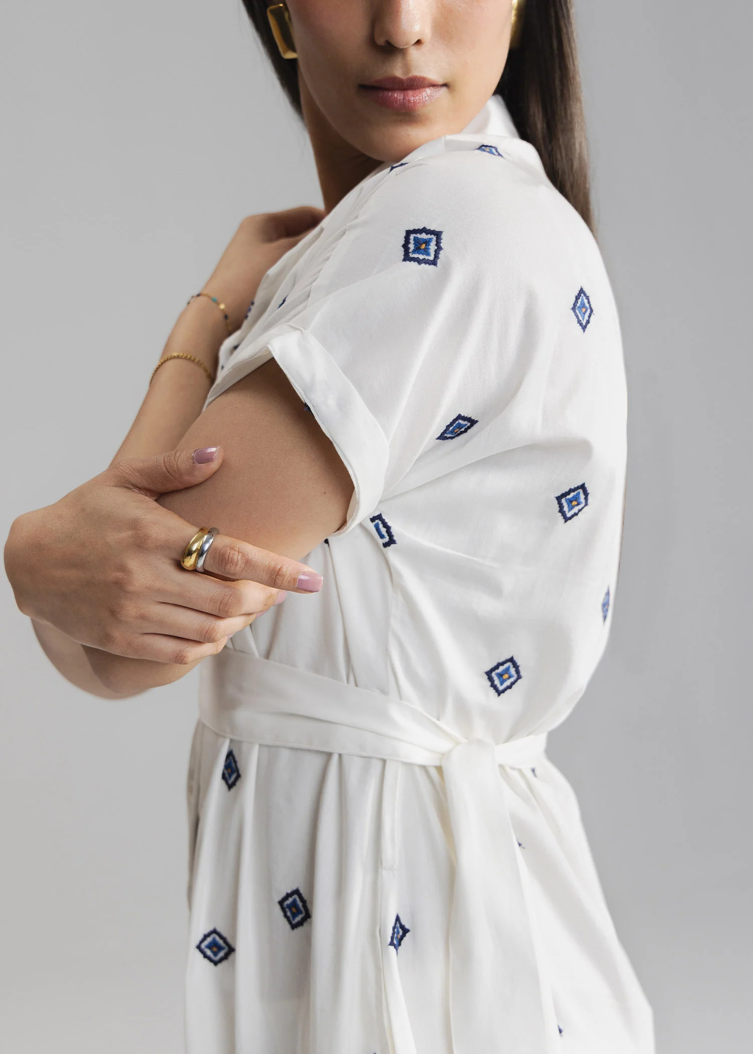 Embroidered Button Down Dress- WS26-39 - Image 5