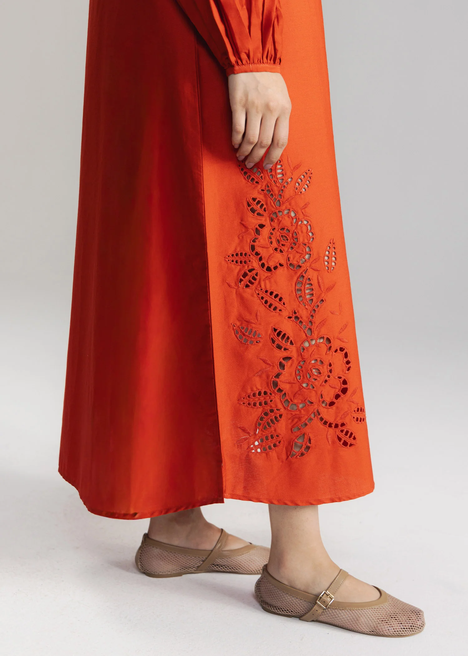 Schiffli Button Down Long Dress- WS26-41 - Image 6